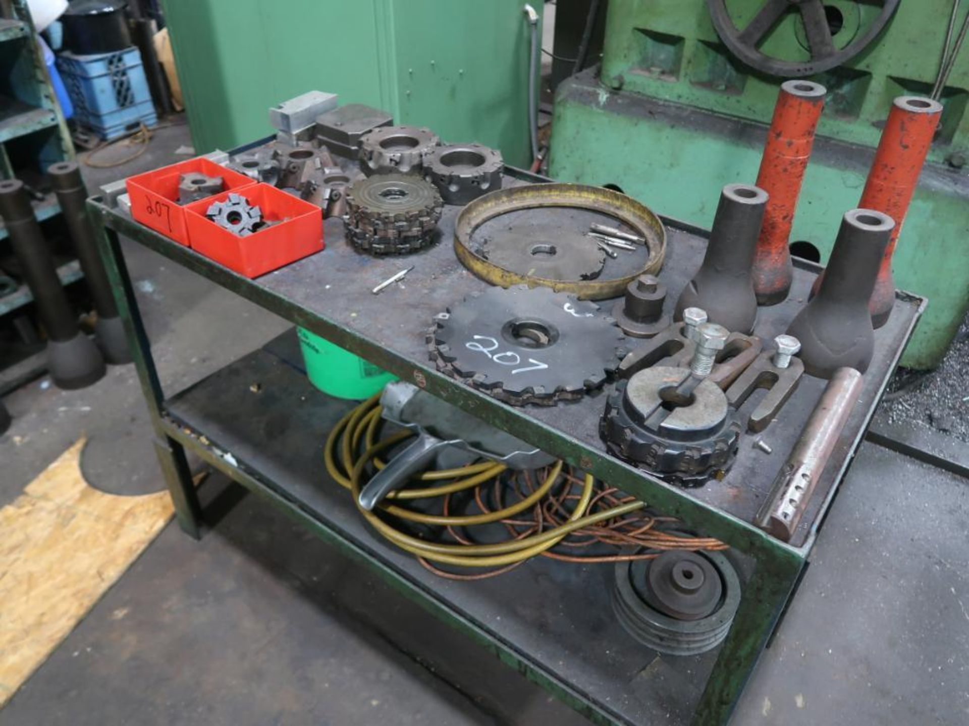 LOT: (1) Work Bench with Wilton 5 in. Vise, (1) Work Bench with Assorted Insert Style Milling Cutter - Image 2 of 2