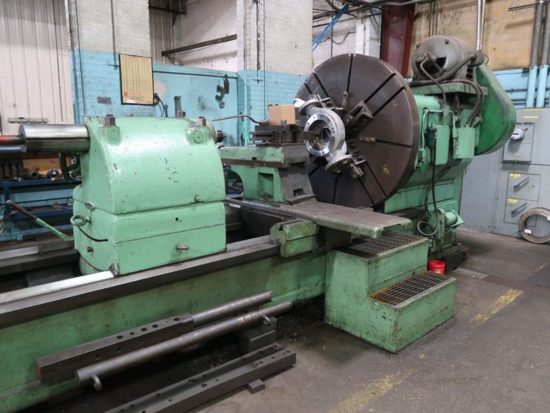 LeBlond 60 in. x 96 in. Geared Head Engine Lathe, S/N N/A, 60 in. 4-Jaw Chuck, Carriage with Cross S - Image 2 of 13