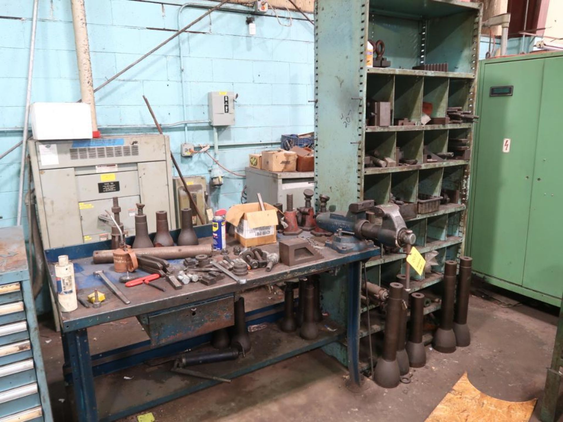 LOT: (1) Work Bench with Wilton 5 in. Vise, (1) Work Bench with Assorted Insert Style Milling Cutter