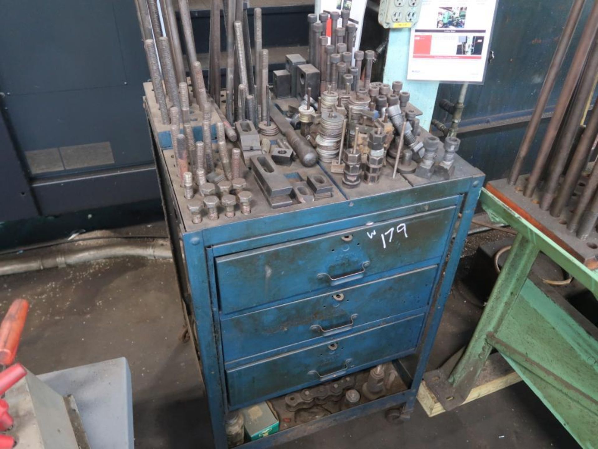 LOT: Wilton 4-1/2 in. Torpedo Vise, Steel Table, Rolling Cabinet with Contents including Hold Downs, - Image 2 of 3