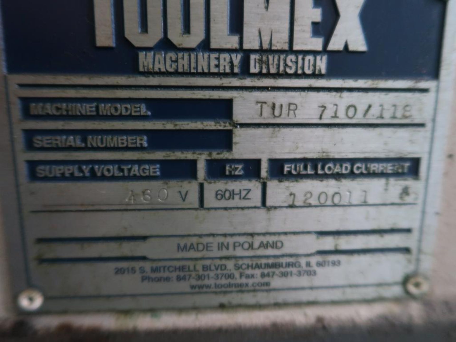 Toolmex FAT 28 in. x 124 in. Geared Head Engine Lathe Model TUR 710 X 3000, S/N 120011 (2012), 1400 - Image 12 of 12