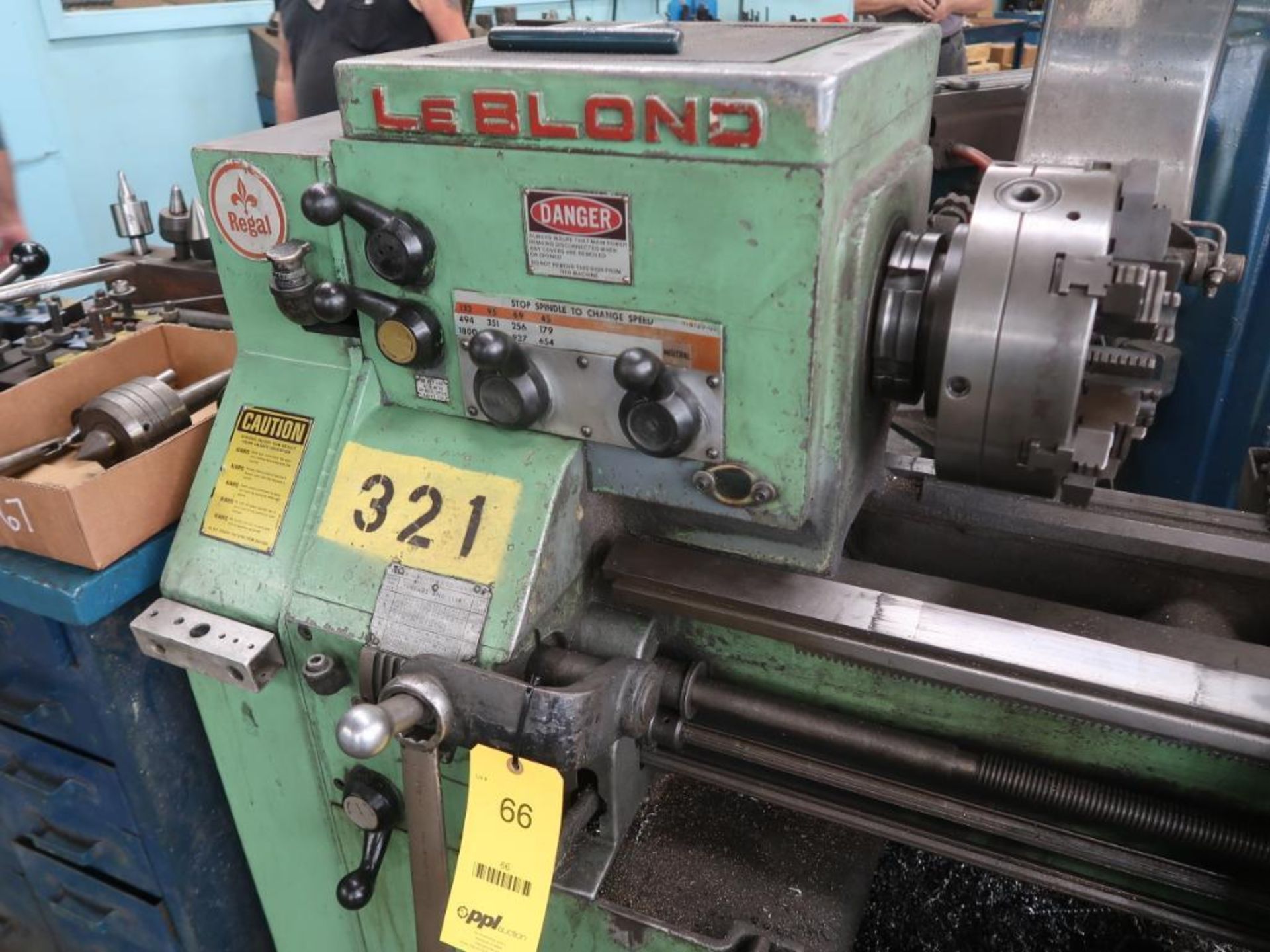 LeBlond Regal 16 in. x 60 in. Geared Head Engine Lathe, S/N 80-4764, 1800 RPM, 10 in. 4-Jaw Chuck, C - Image 4 of 7