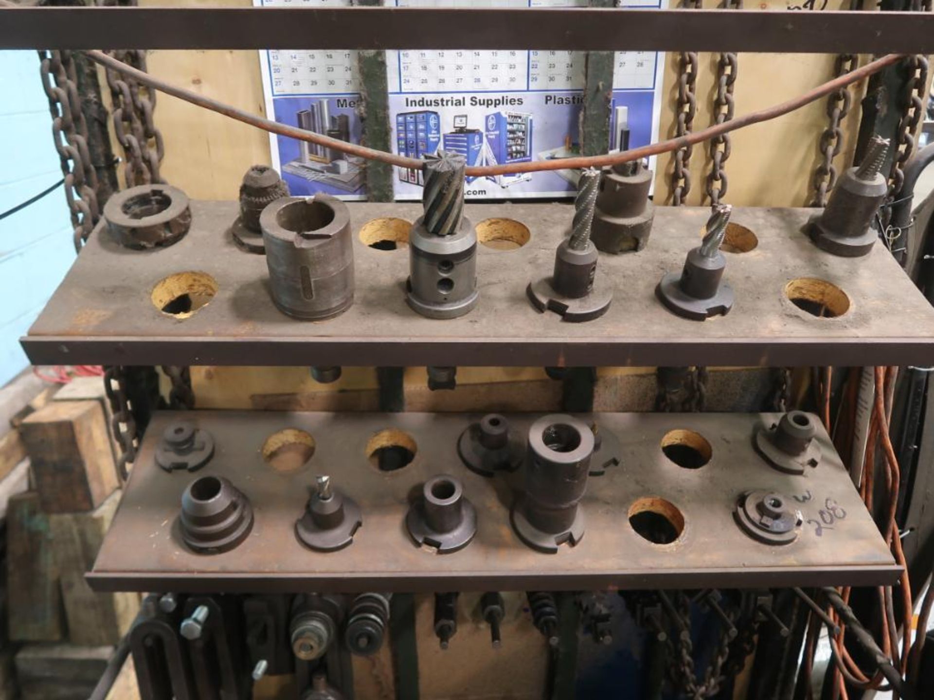 LOT: Assorted 50 Taper Tool Holders on 4-Wheel Cart & Rack with Assorted Tooling & Set-up Equipment - Image 4 of 5
