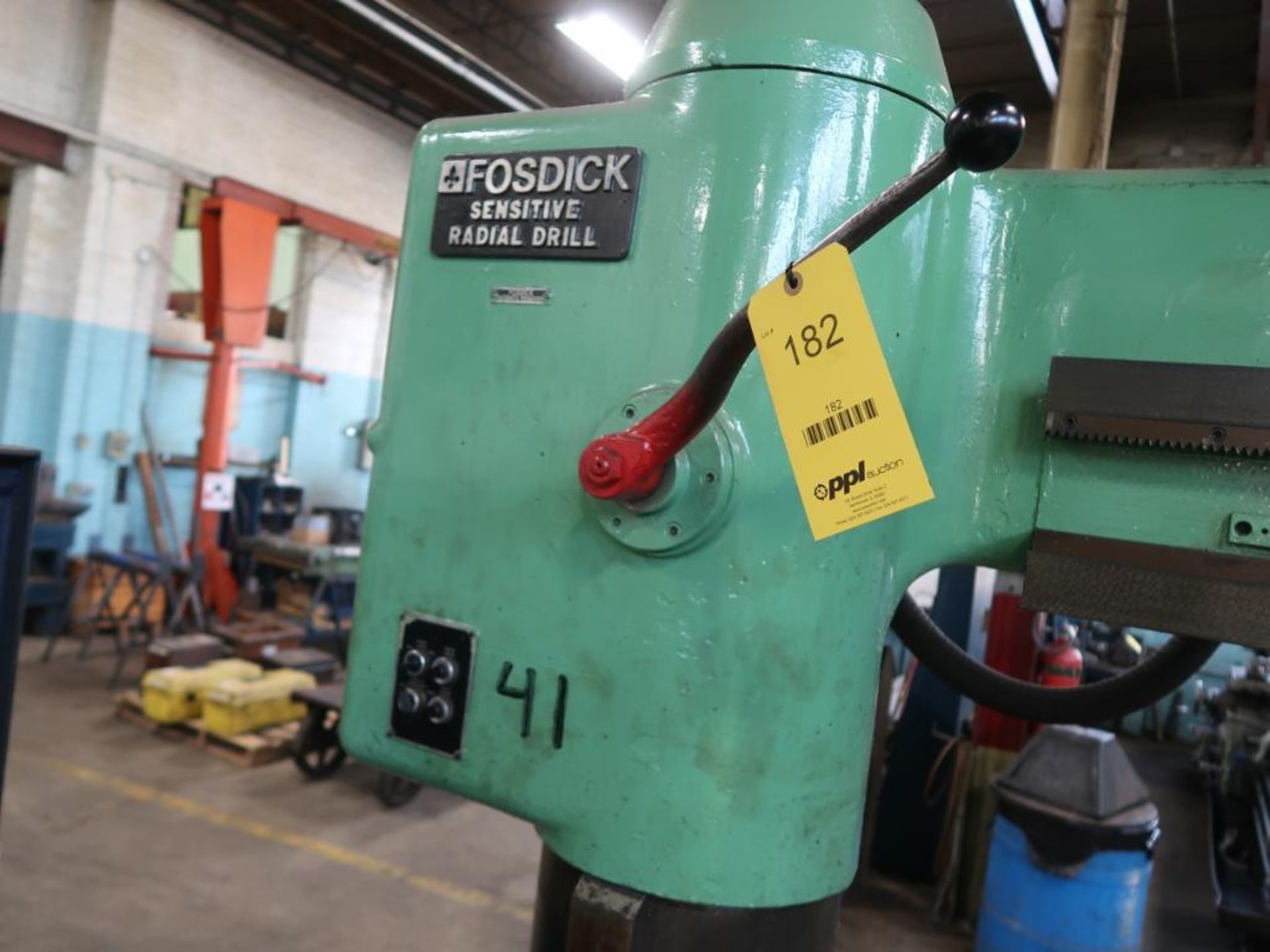 Fosdick 45 in. Arm x 12 in. (est.) Column Sensitive Radial Drill, S/N N/A, 24 in. x 48 in. Work Tabl - Image 5 of 7