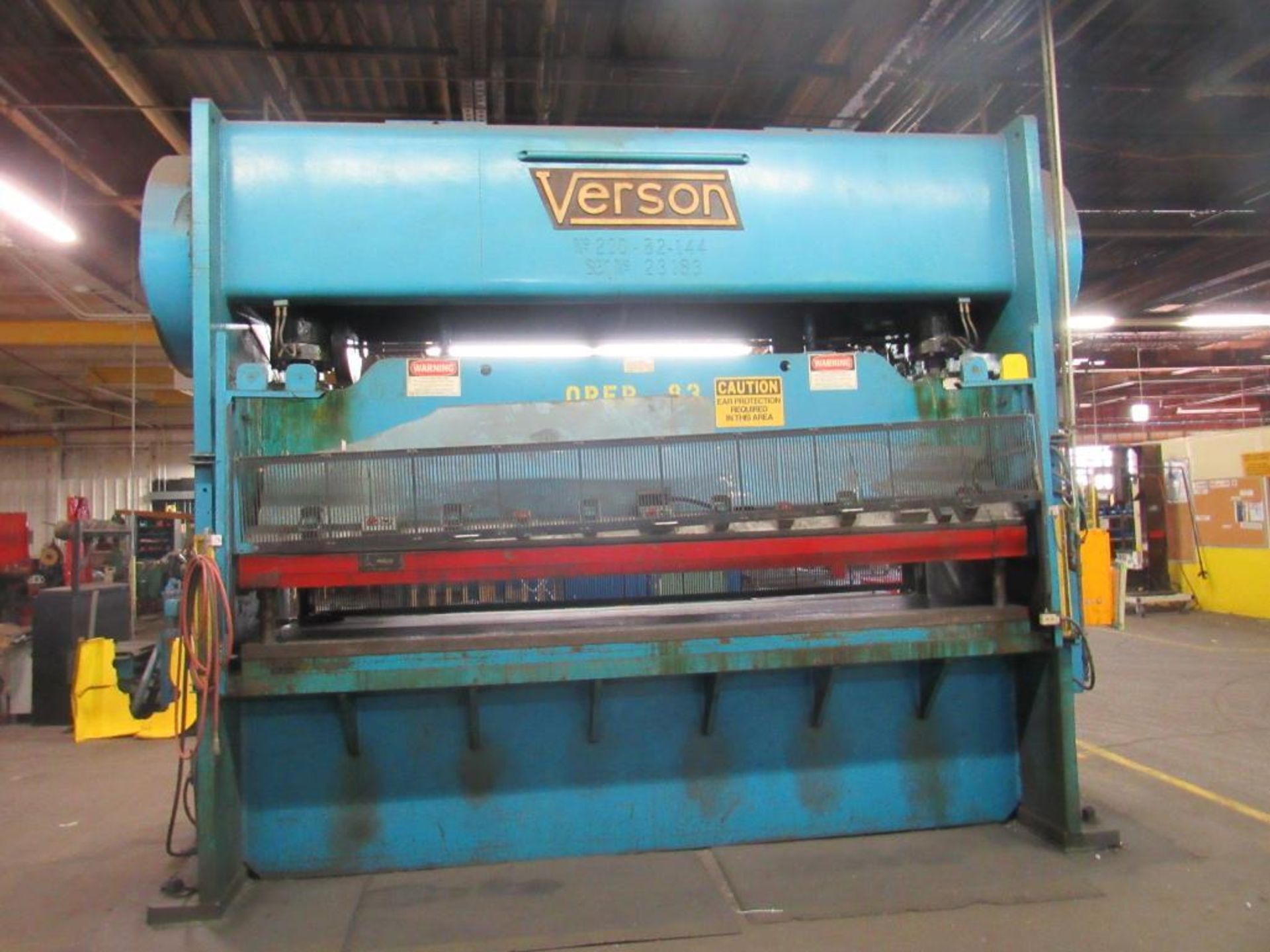 Verson 200 Ton 2-Point Straight Side Press Model 200-B2-144, S/N 23183, 4 in. Stroke, 15 in. Shut - Image 5 of 9