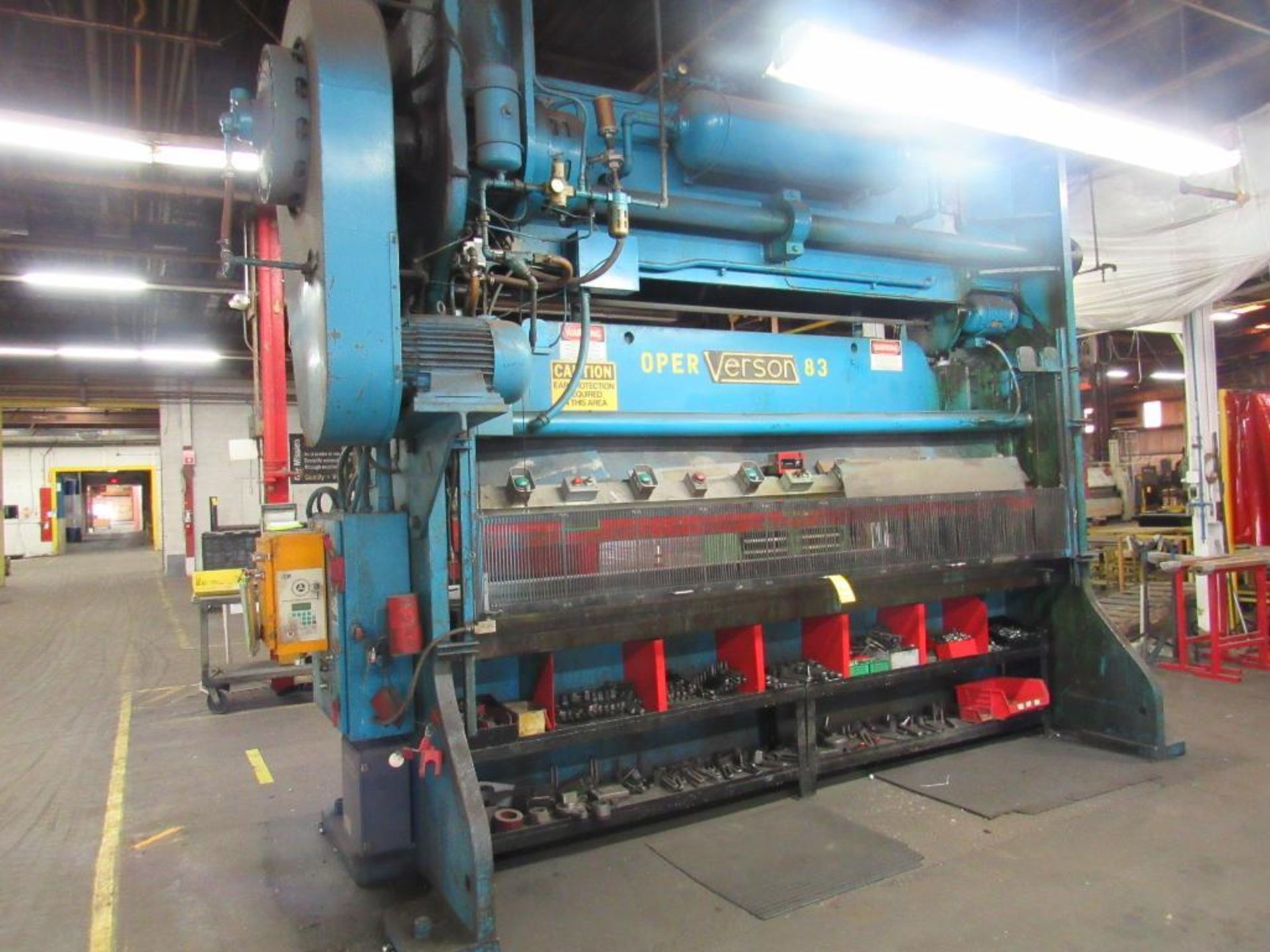 Verson 200 Ton 2-Point Straight Side Press Model 200-B2-144, S/N 23183, 4 in. Stroke, 15 in. Shut