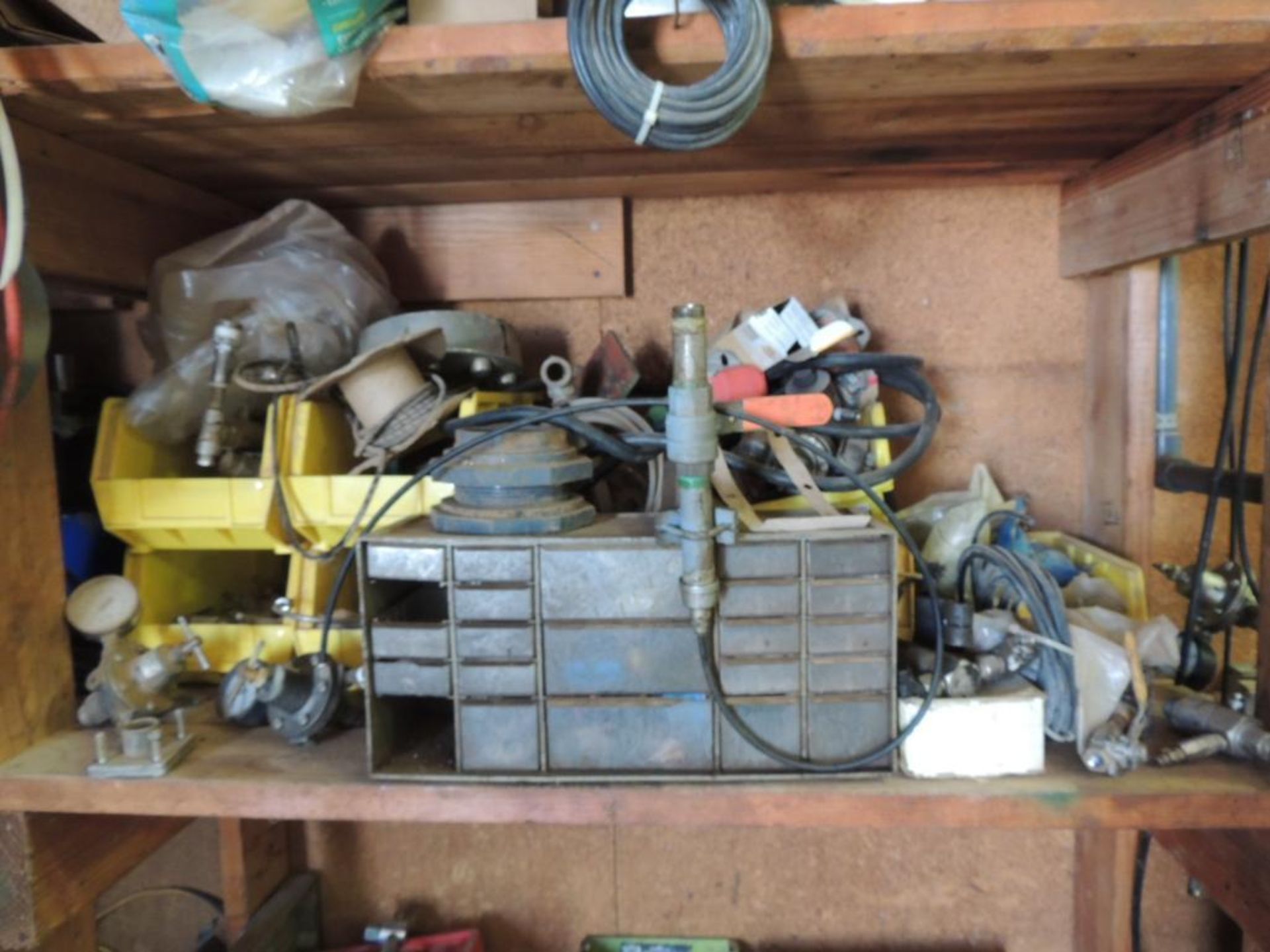 LOT: Steel Shelving Unit with Contents of Assorted Fittings, Valves, TXAM Pump Parts (LOCATED IN - Image 3 of 7