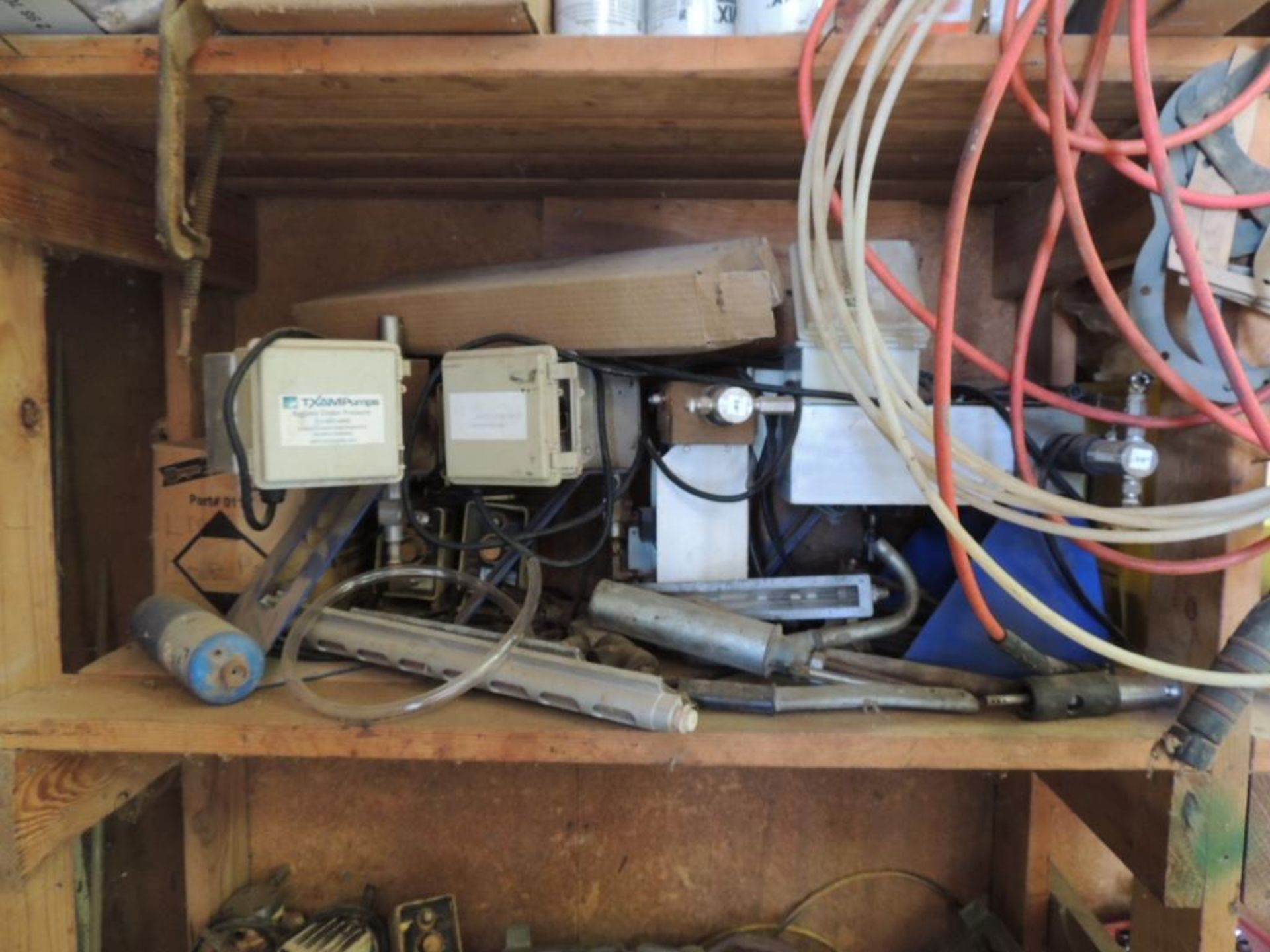 LOT: Steel Shelving Unit with Contents of Assorted Fittings, Valves, TXAM Pump Parts (LOCATED IN - Image 4 of 7