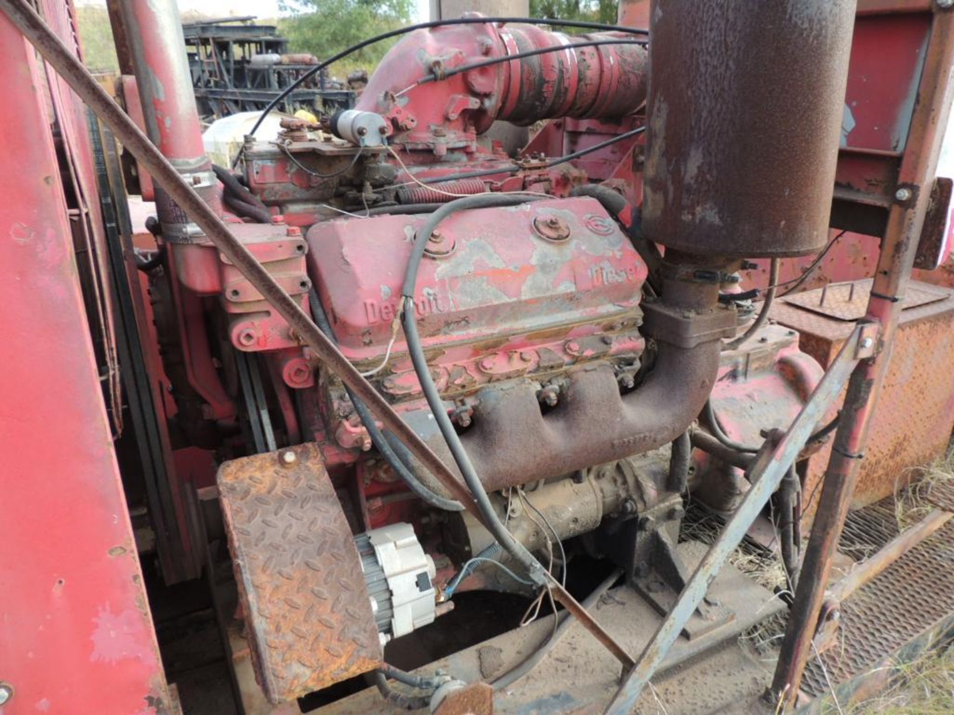 Skid mounted mud Pumpw/ Pit, Detroit 6V92, Gardner Denver Triplex Pump (Not In Service) (Located Low - Image 5 of 10