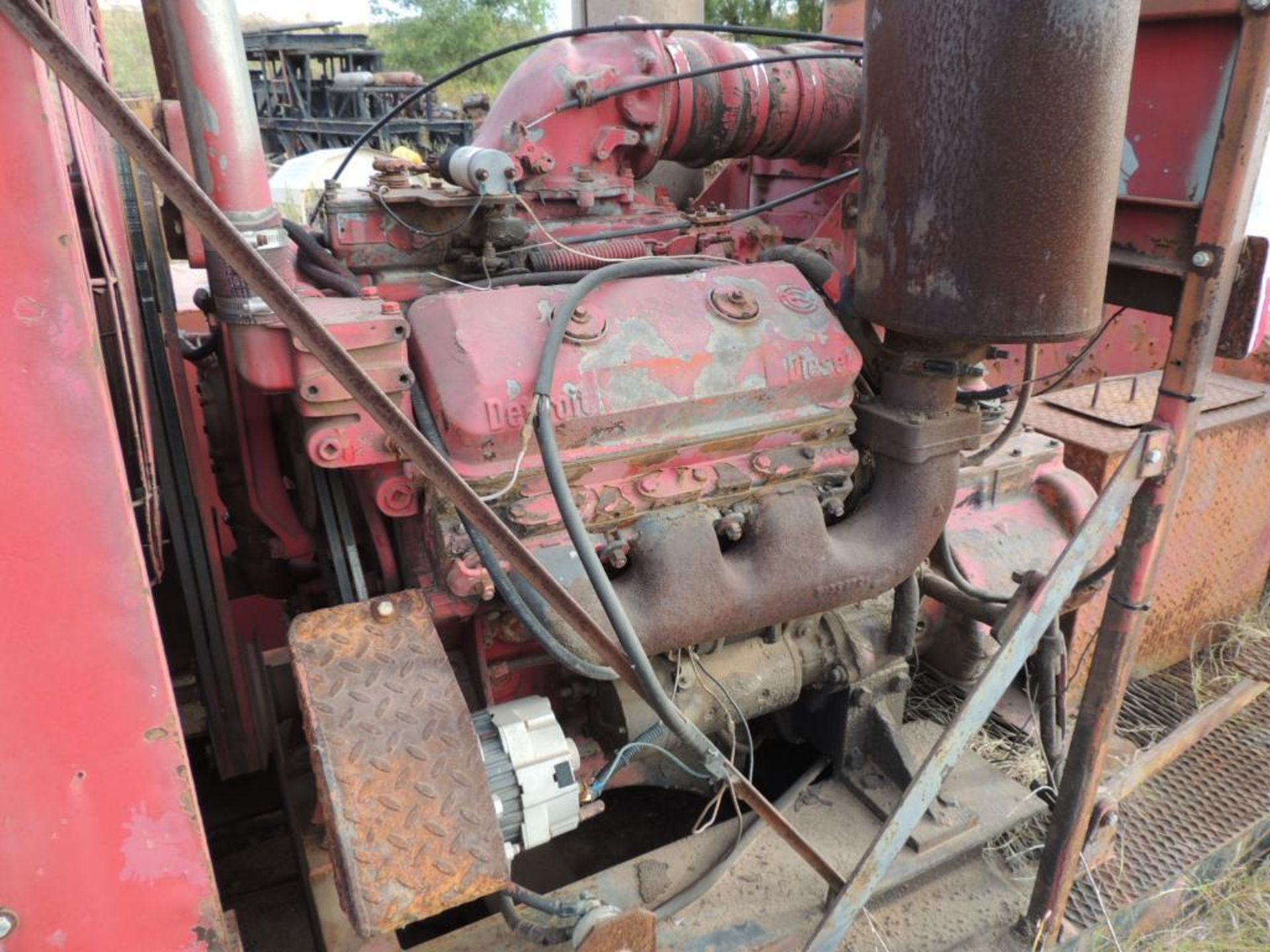 Skid mounted mud Pumpw/ Pit, Detroit 6V92, Gardner Denver Triplex Pump (Not In Service) (Located Low - Image 6 of 10