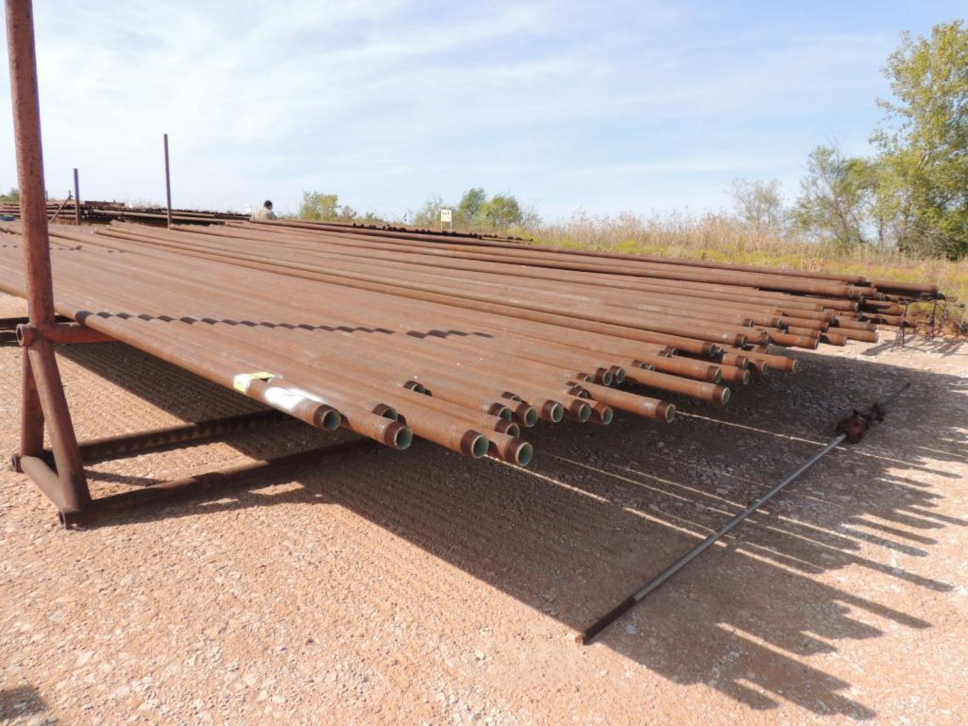 LOT: 2 7/8 In. Coated J55 Tubing, 3,600 ft. Estimated, Pipe Racks included (Located Lower Yard)(LOCA - Image 2 of 4