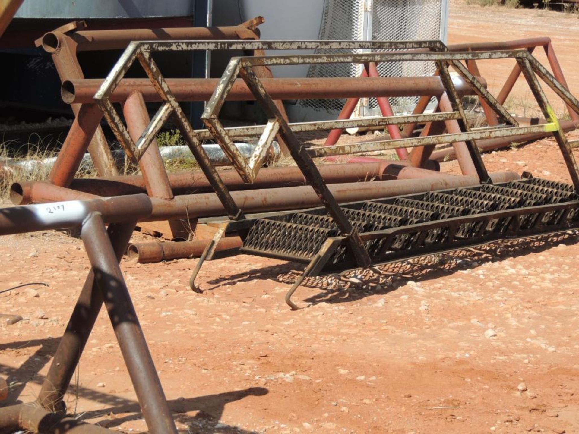 LOT: Derrick Floor, (8) Ladders, (10) Assorted Pipe Racks (Located Lower Yard)(LOCATED IN HENNESSEY, - Image 6 of 10