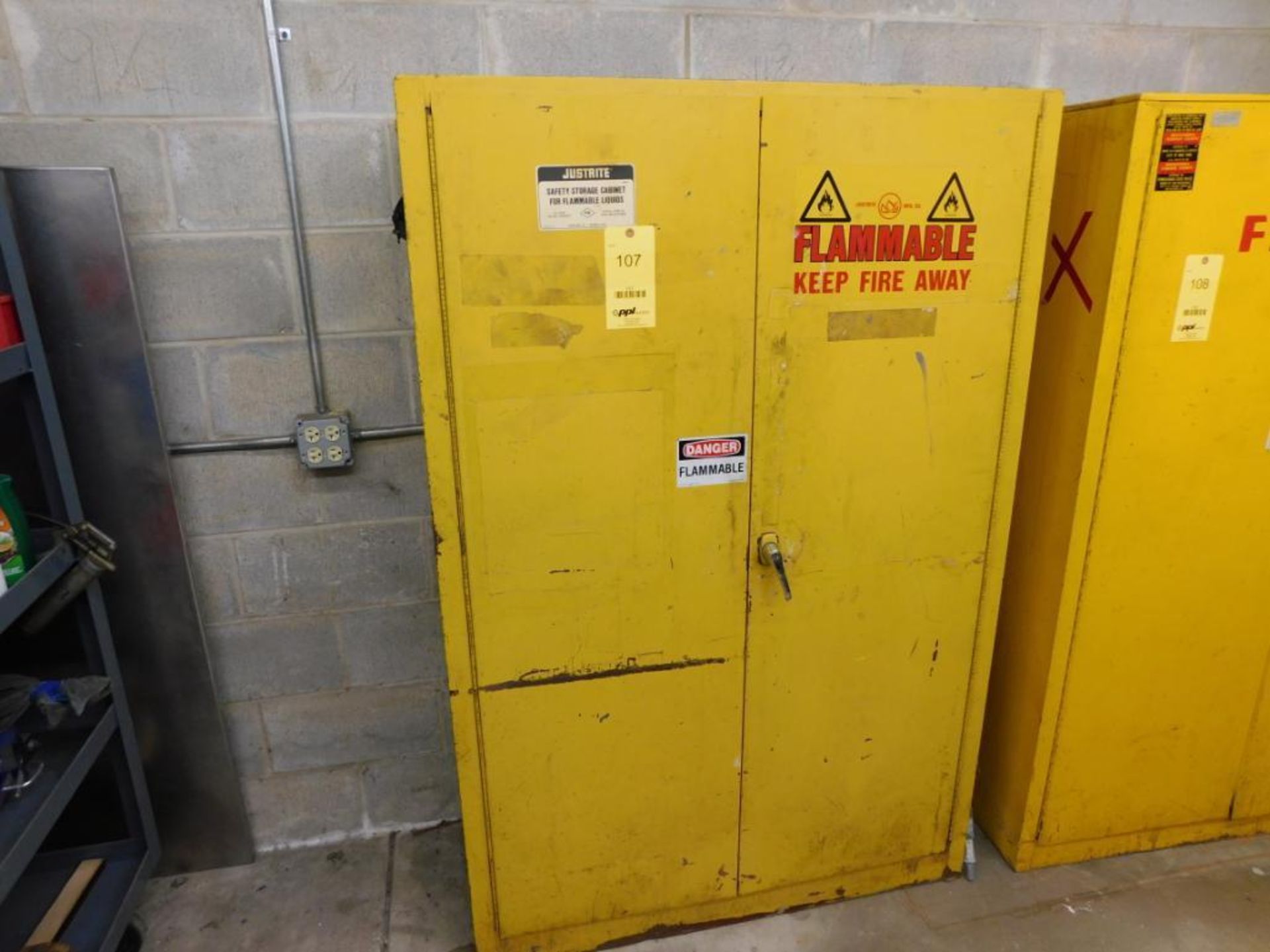 LOT: 45 Gallon Flammable Liquid Storage Cabinet, with Contents