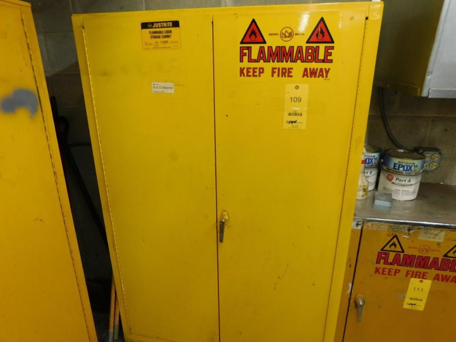 LOT: 45 Gallon Flammable Liquid Storage Cabinet, with Contents