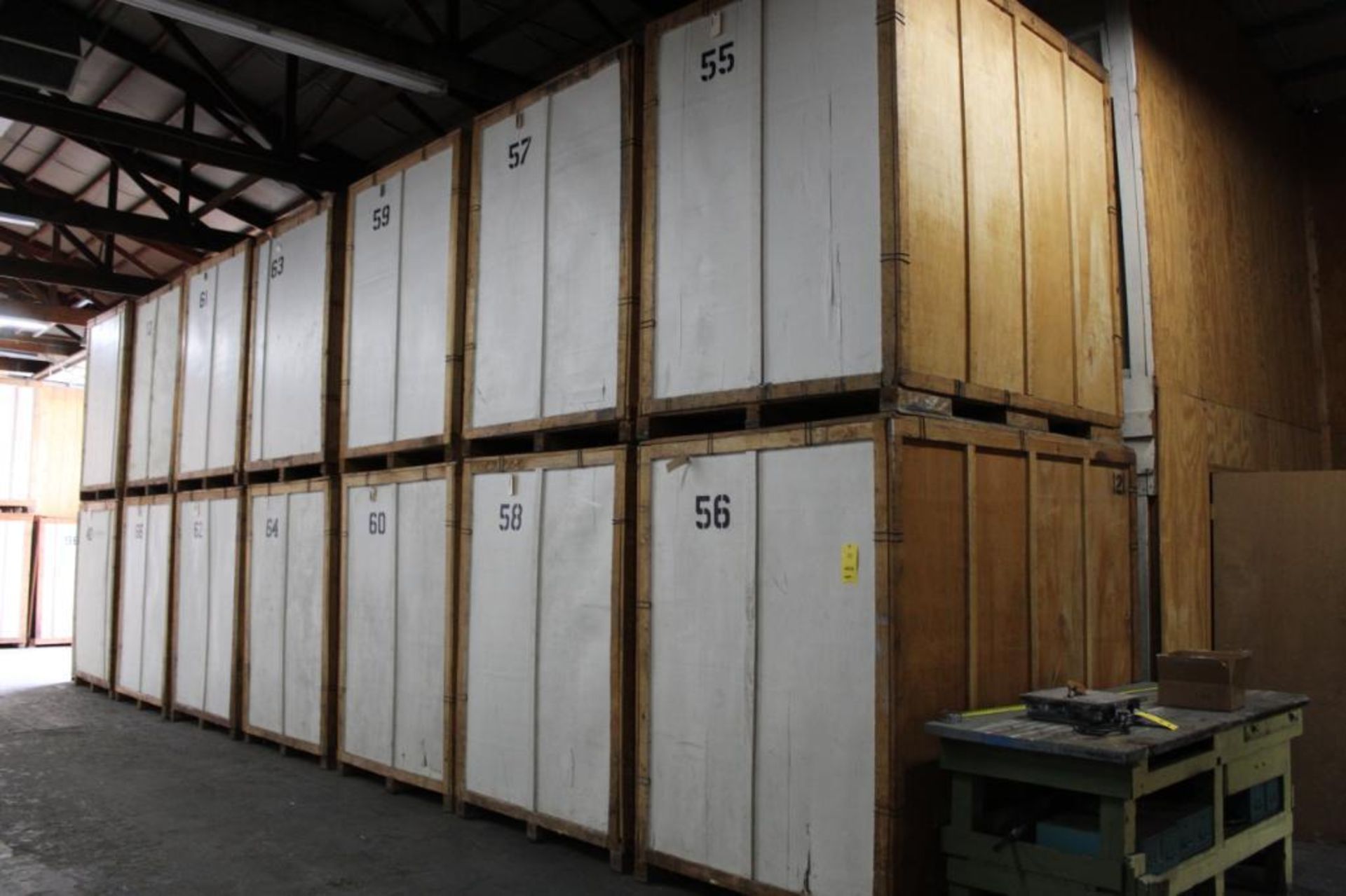 LOT: (14) 7 ft. x 5 ft. x 7 ft. (est.) Wooden Storage Vaults