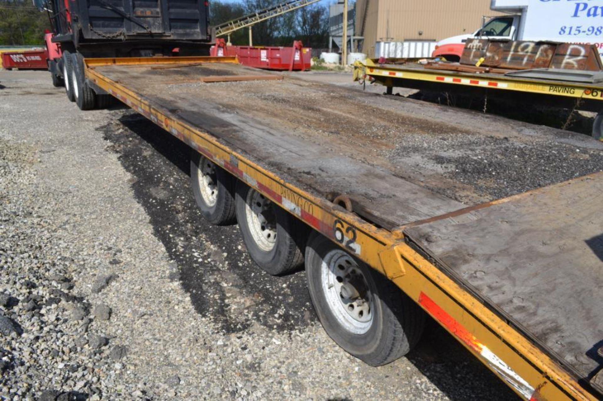 2002 Felling 96 in. x 22 ft. Wood Deck Tri-Axle Flatbed Trailer, VIN 5FTDE272021018491, 48 in. Beave - Image 4 of 5