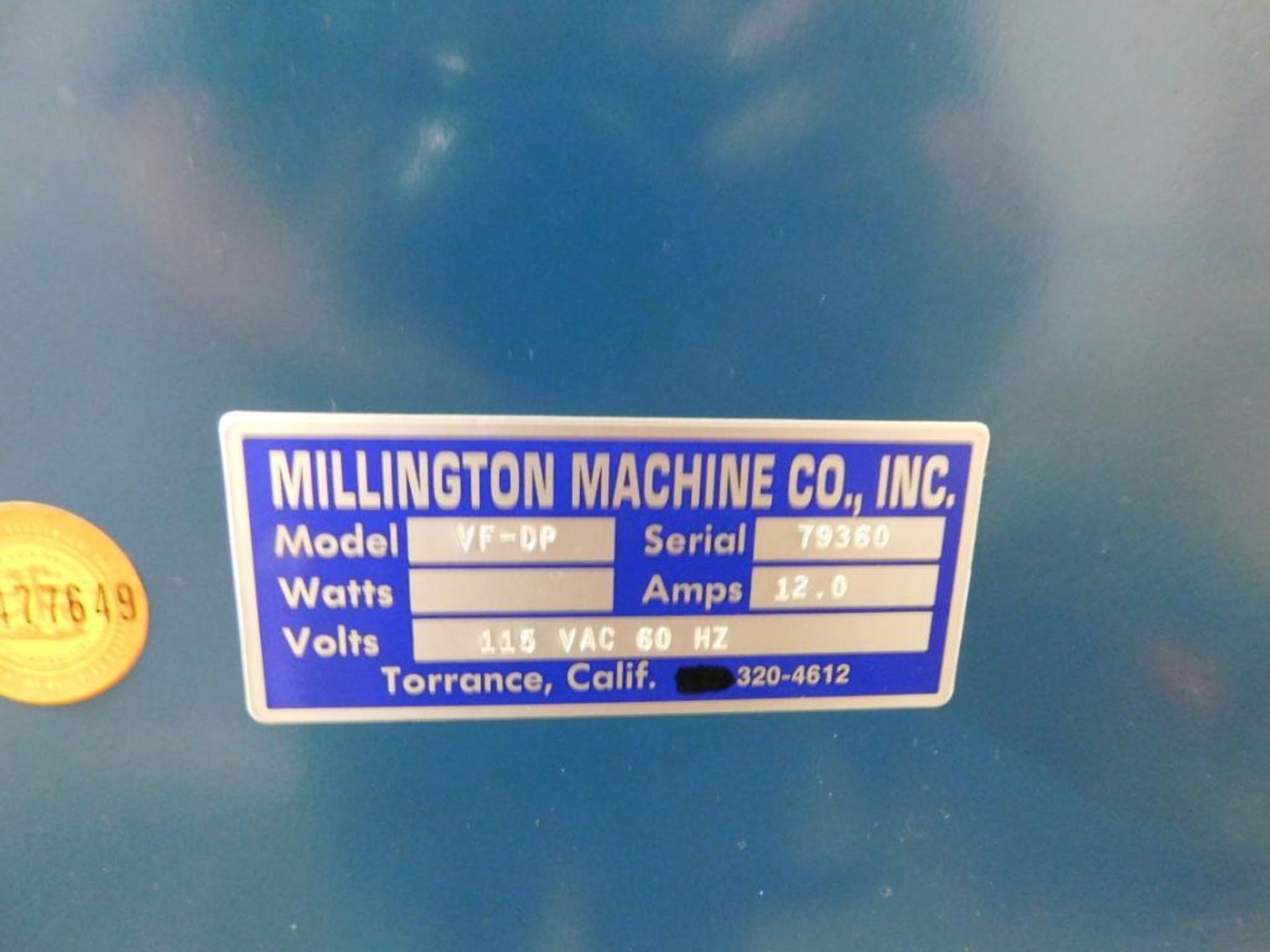 Millington Machine Co. 92 in. x 120 in. Exposure Frame Model VF-DP, S/N 79360 (LOCATED IN ST. AUGUST - Image 6 of 6