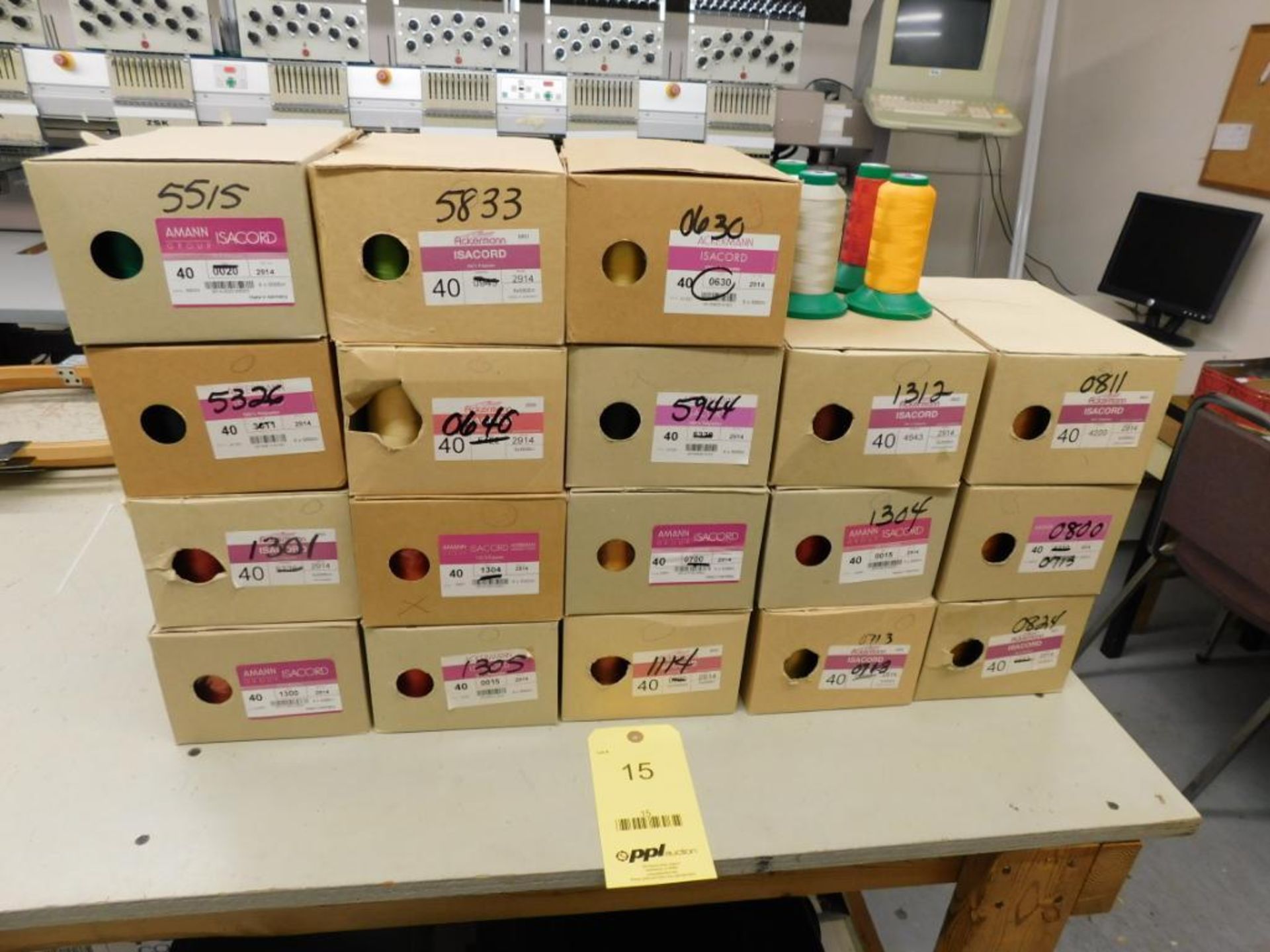 LOT: (18) Boxes of Open & Unopened Ackermann ISA Corp. Embroidery Thread (LOCATED IN ST. AUGUSTA, MN
