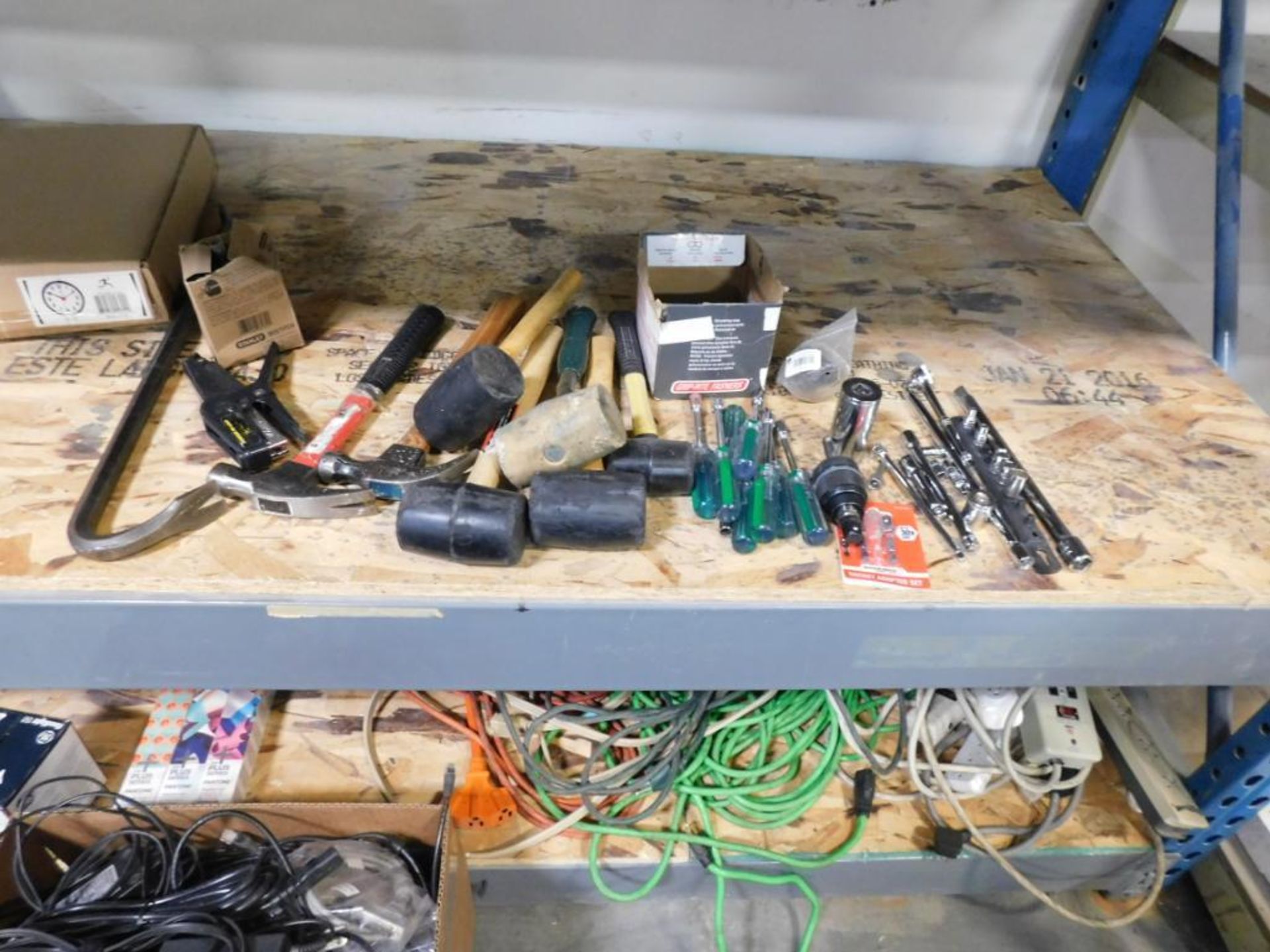 LOT: Contents of Racking including Large Assortment of Tools, Wrenches, Screw Drivers, Allen Wrenche - Image 5 of 5