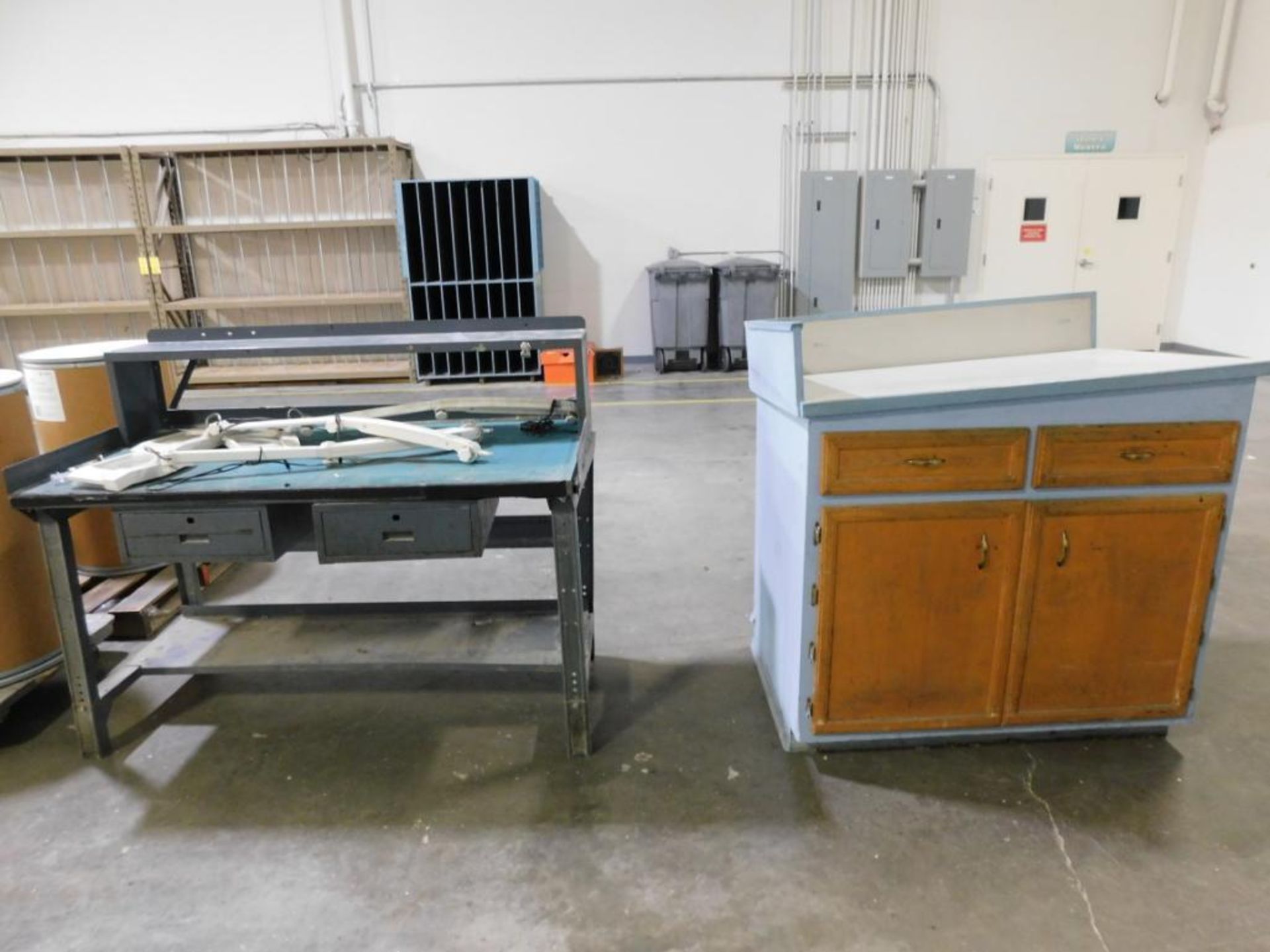 LOT: Wooden Tables, (1) Metal Work Table, Wooden Cabinets (LOCATED IN MINNEAPOLIS, MN.) - Image 3 of 4