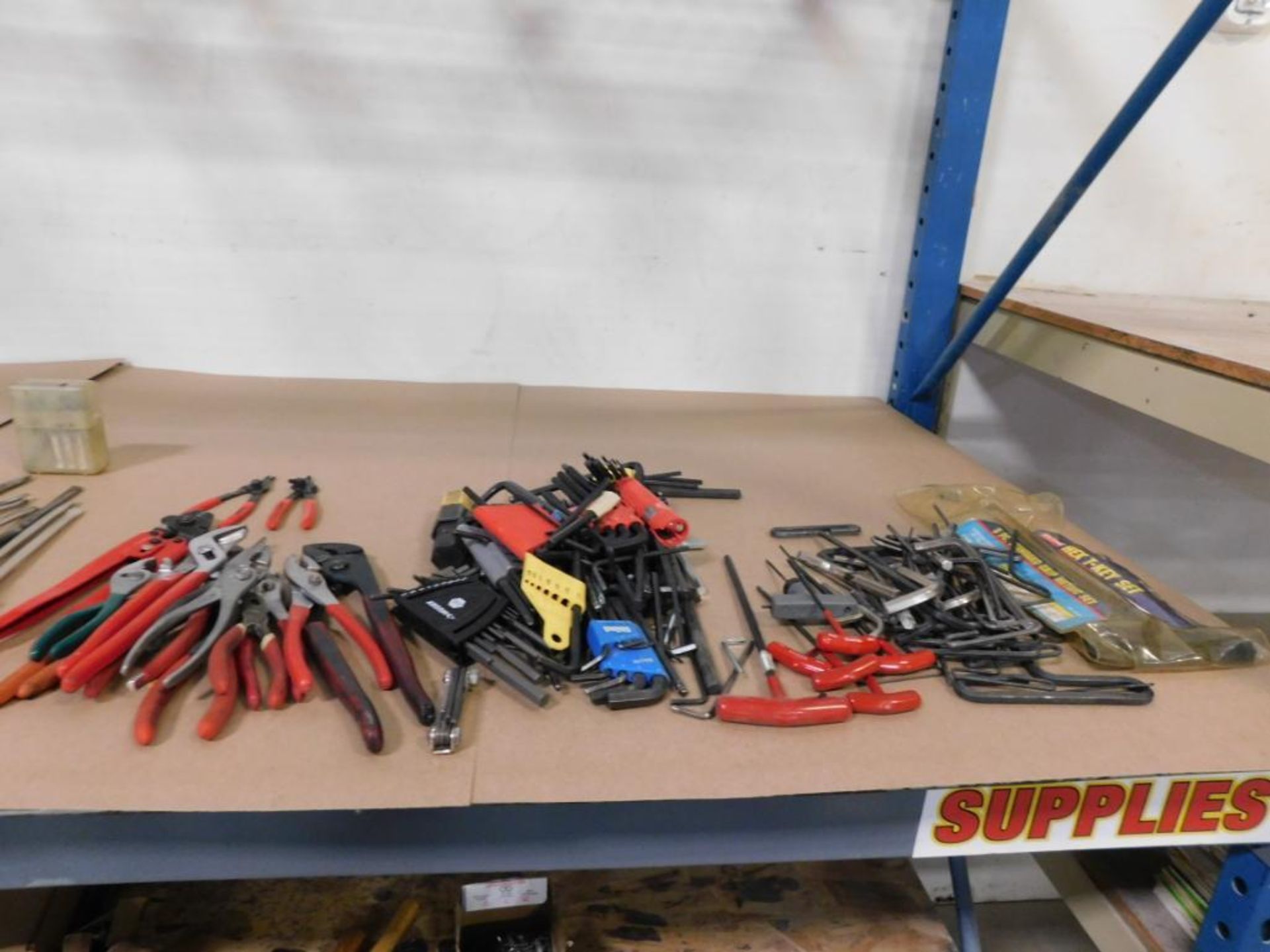 LOT: Contents of Racking including Large Assortment of Tools, Wrenches, Screw Drivers, Allen Wrenche - Image 4 of 5