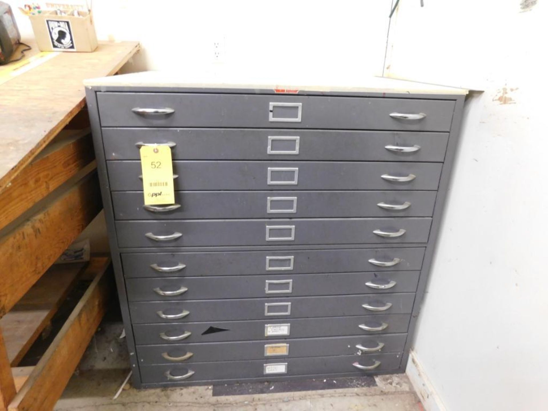 42 in. x 29 in. x 42 in. (est.) 11-Drawer Blueprint Cabinet (LOCATED IN ST. AUGUSTA, MN.)