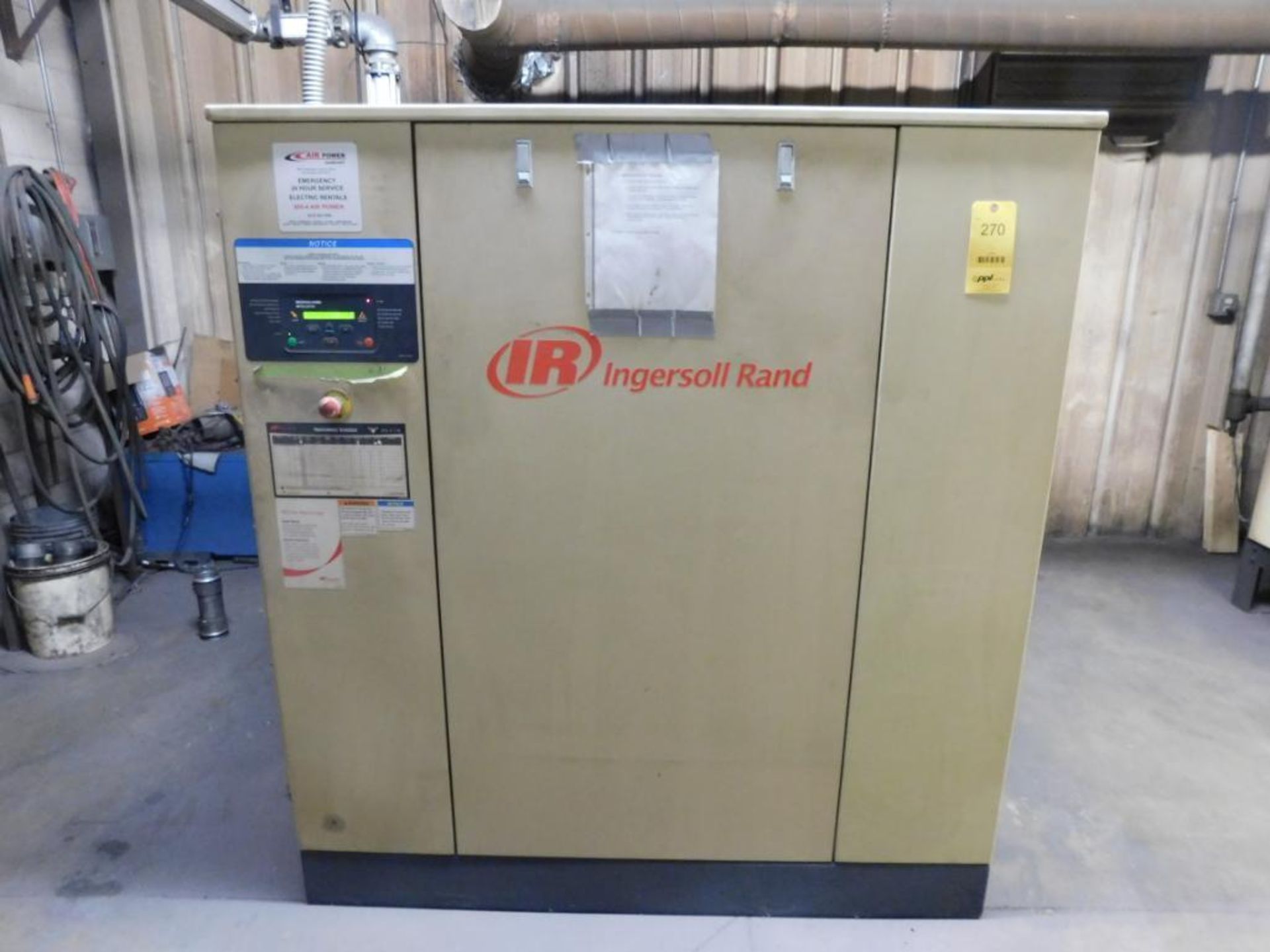 Ingersoll Rand 75 HP Rotary Air Compressor Model SSR-EP75, S/N CK8341U08094 (2008), 323 CFM,