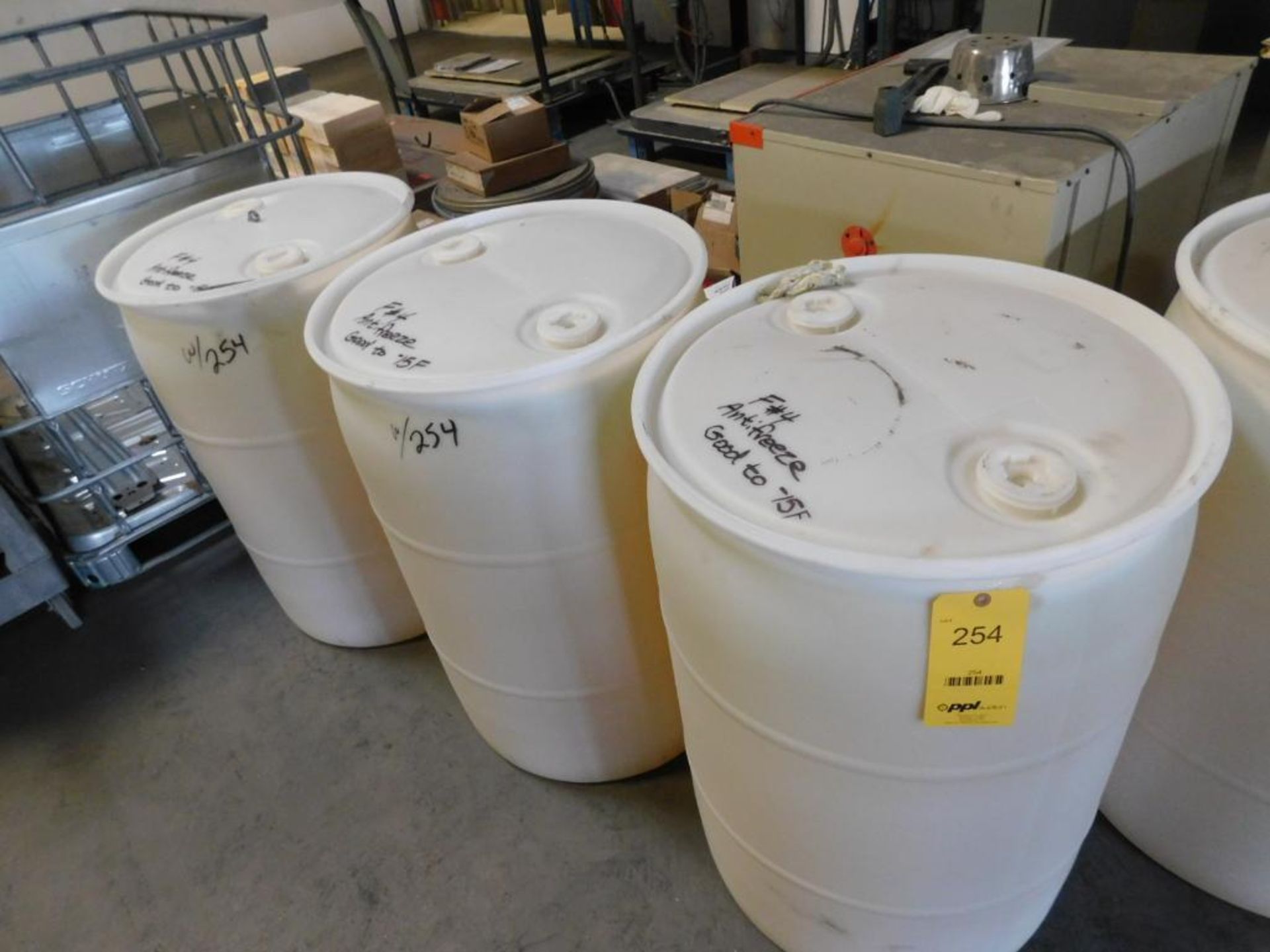 LOT: (3) 55 Gallon Barrels Anti-Freeze for Furnaces - protects to -15 Degrees F