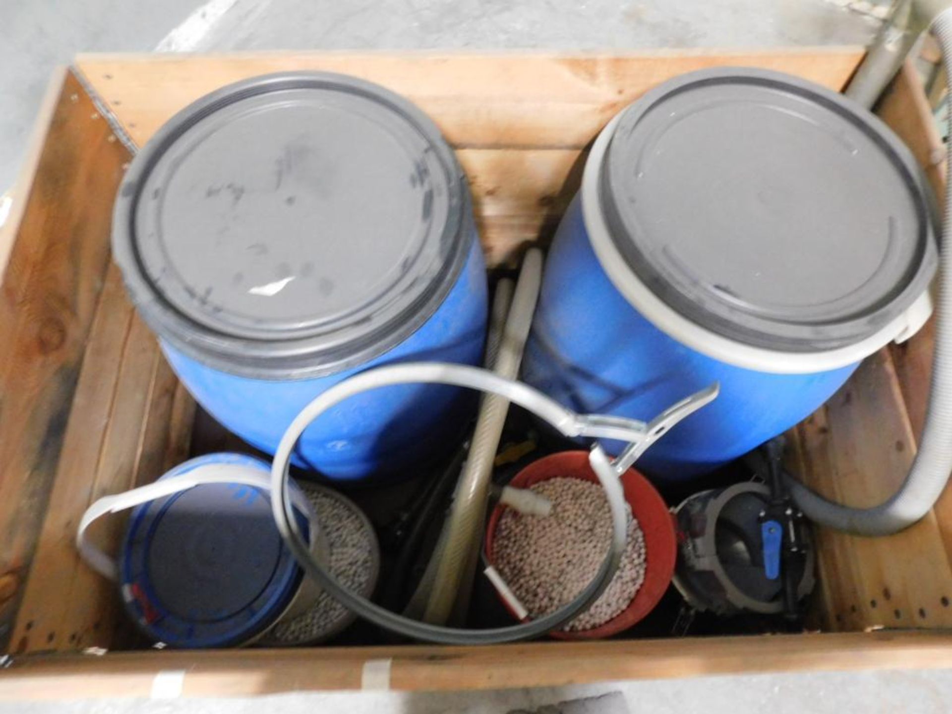 LOT: Slurry Balls & Plastic Containers in Crate