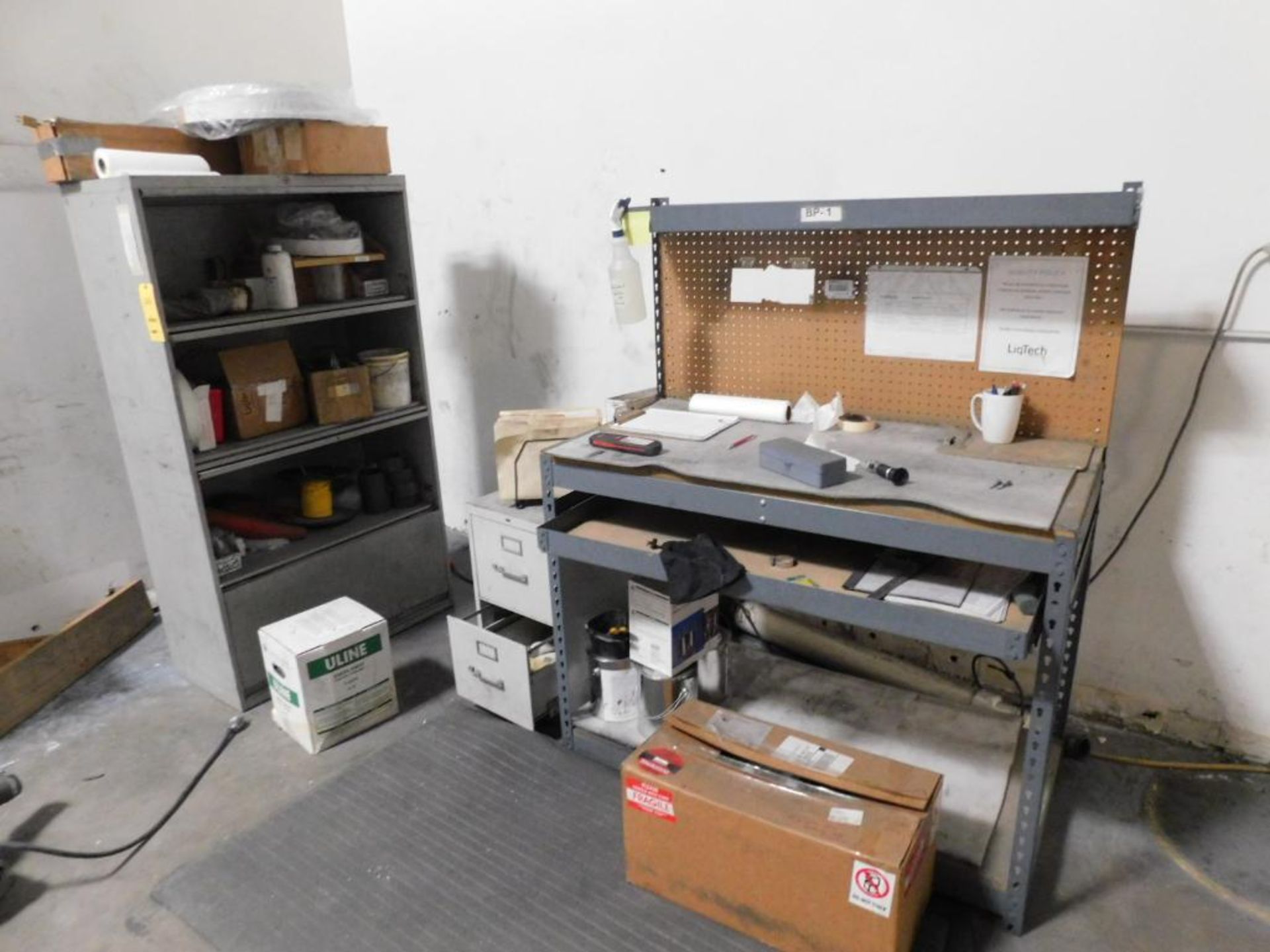 LOT: Spare Furnace Parts on Shelving & Table