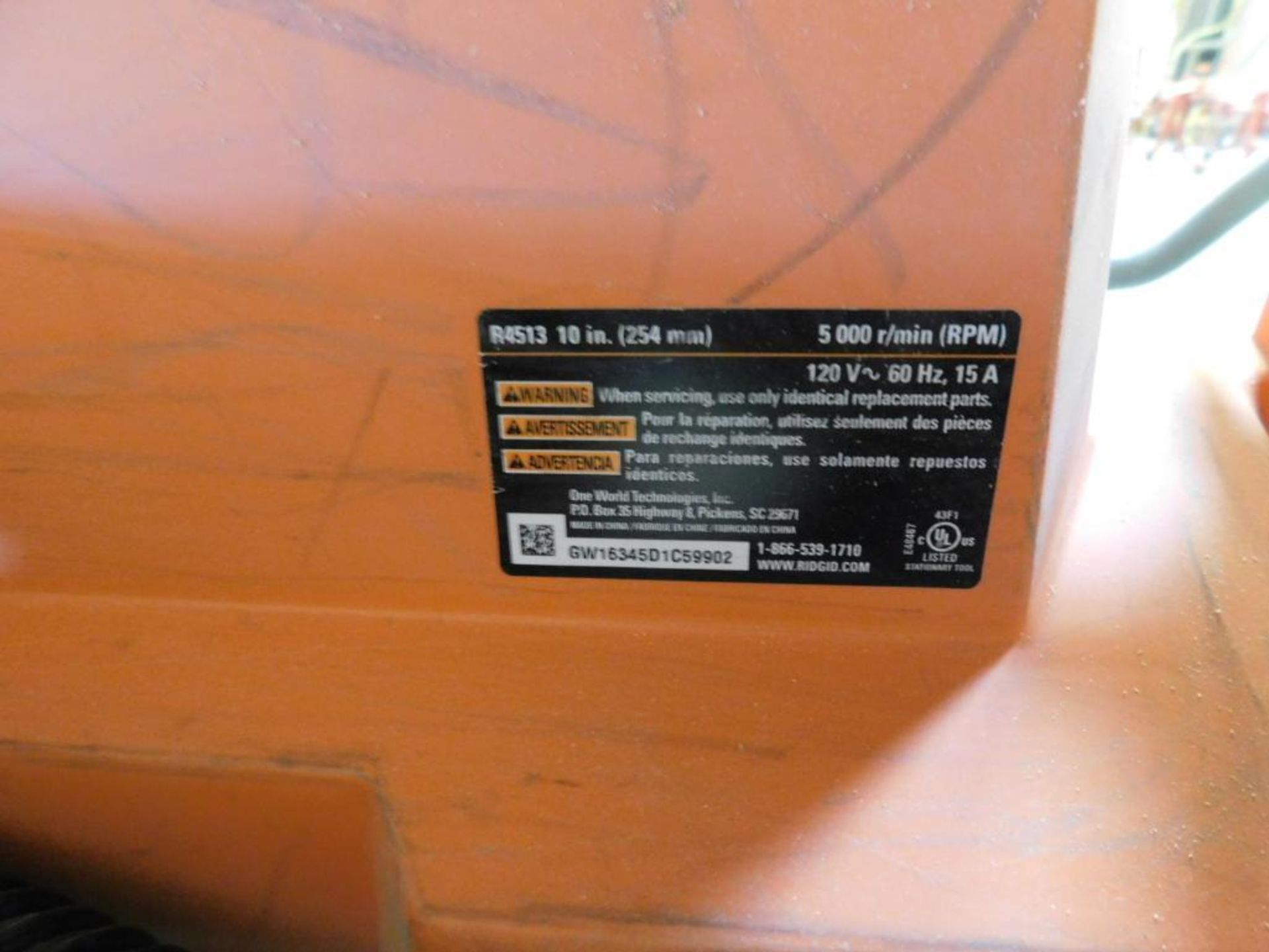 Ridgid 10 in. Table Saw Model R4510 - Image 5 of 5