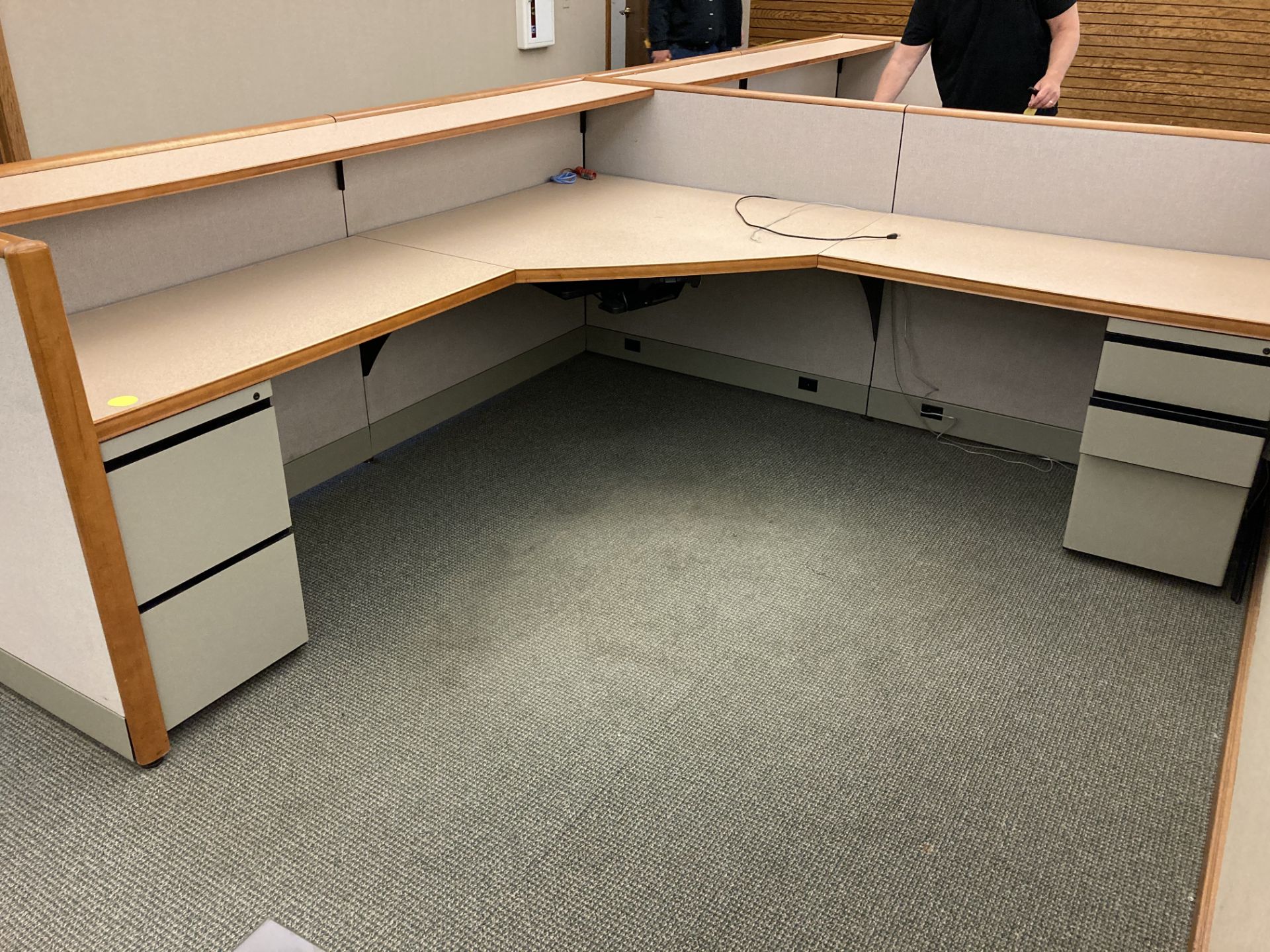 (2) low cubicles with desk - Image 2 of 2