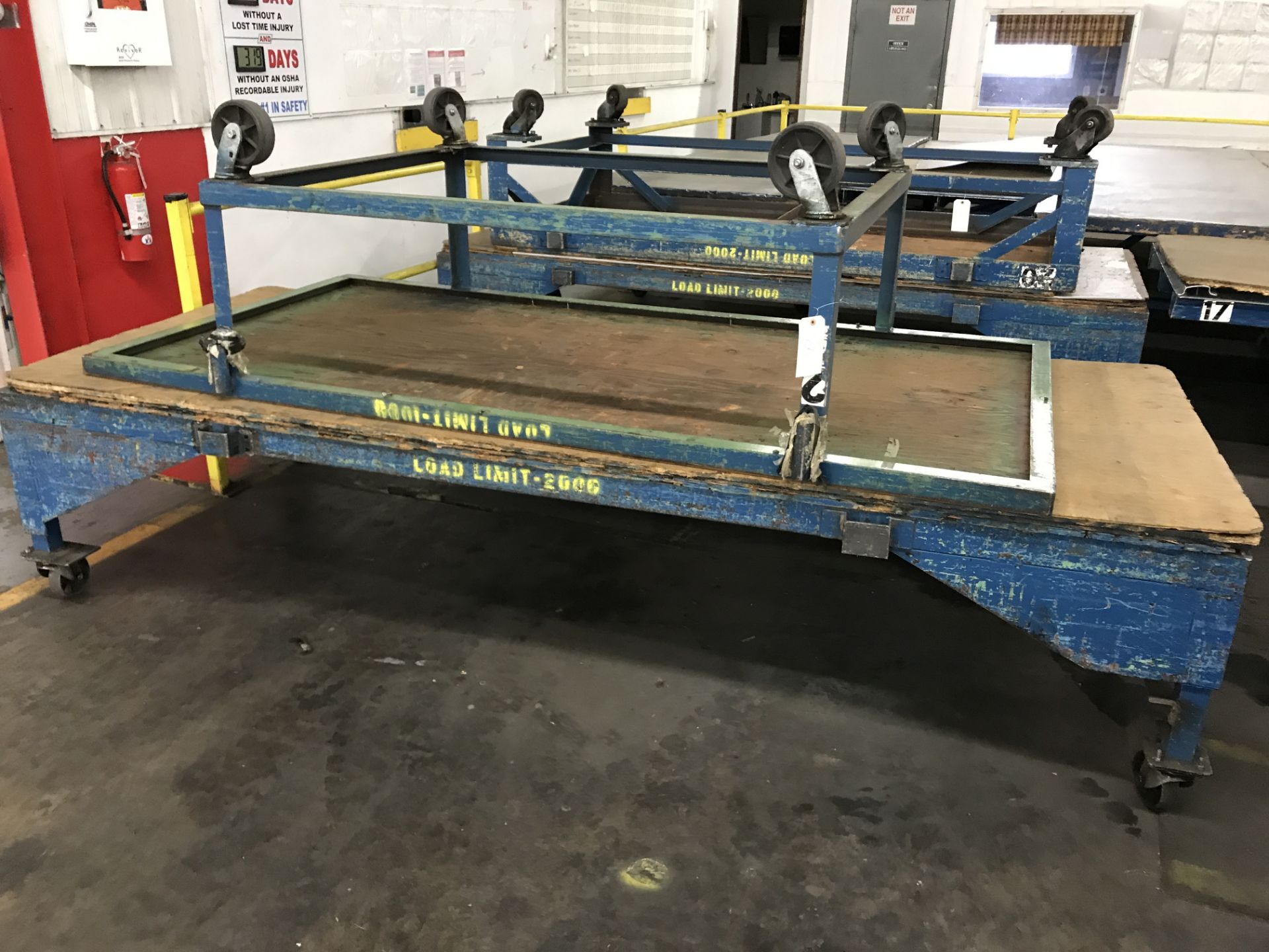 RollingTables, 10'x4' / 8'x4', 2,000 lbs Capacity Ea.