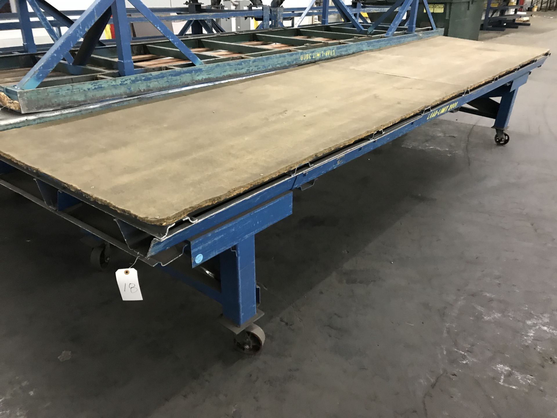 Rolling Table, 16'x4 1/2', 2,000 Lbs