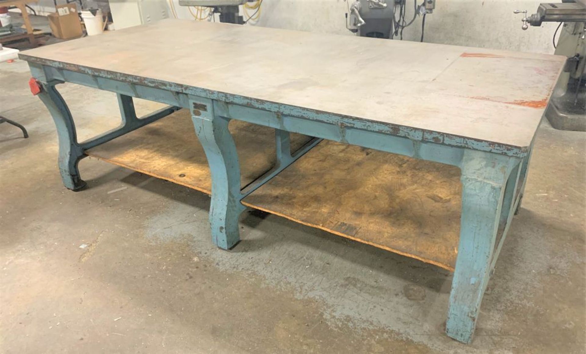 Lake Shore Engineering metal machinist table, 9'x4'x3'