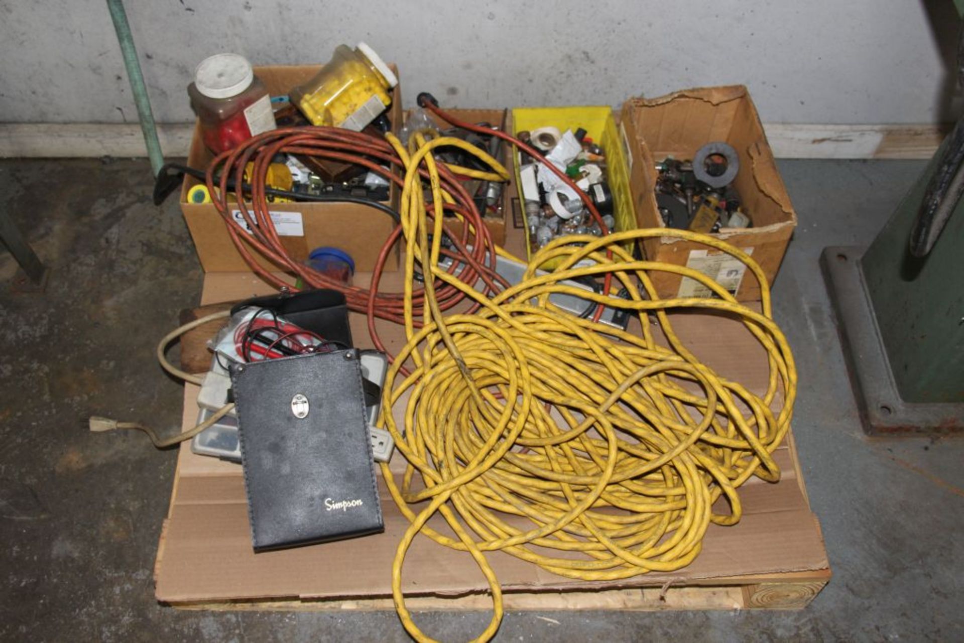 Skid of misc. electrical tools, cords, & supplies