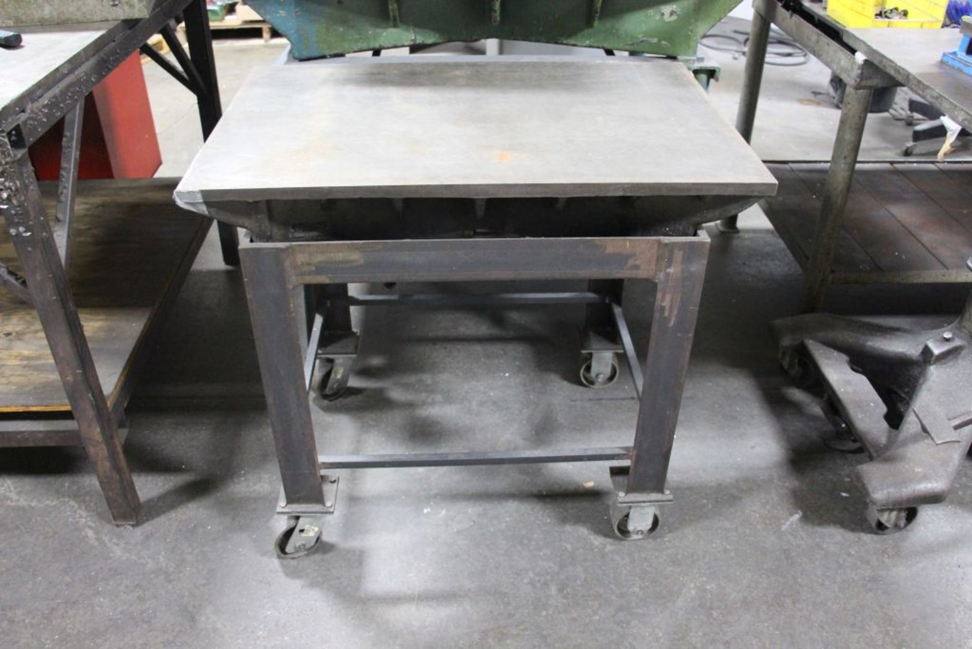 steel mold table with wheels, 36" x 24"