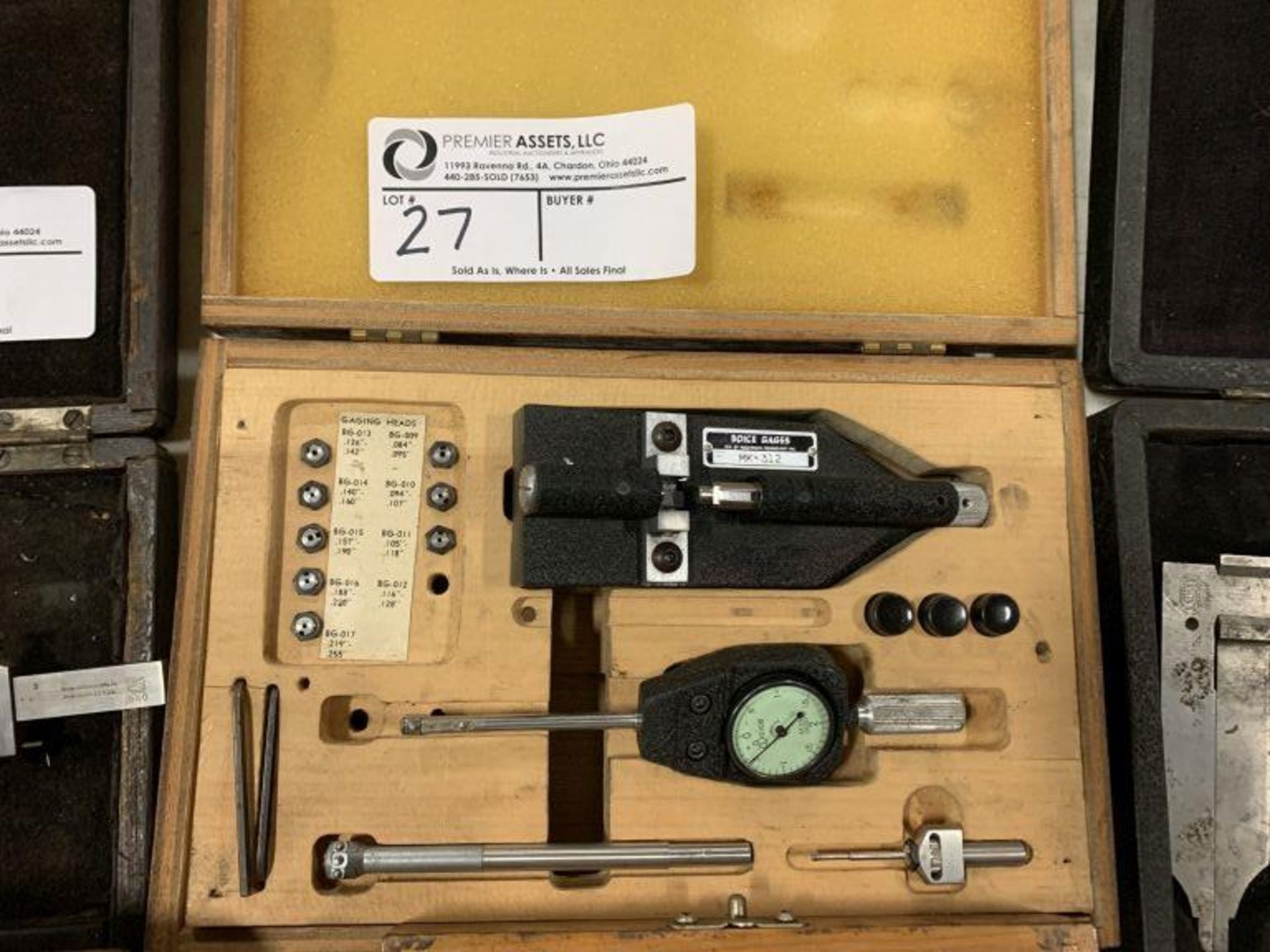 Boice dial bore gauge with gaging heads