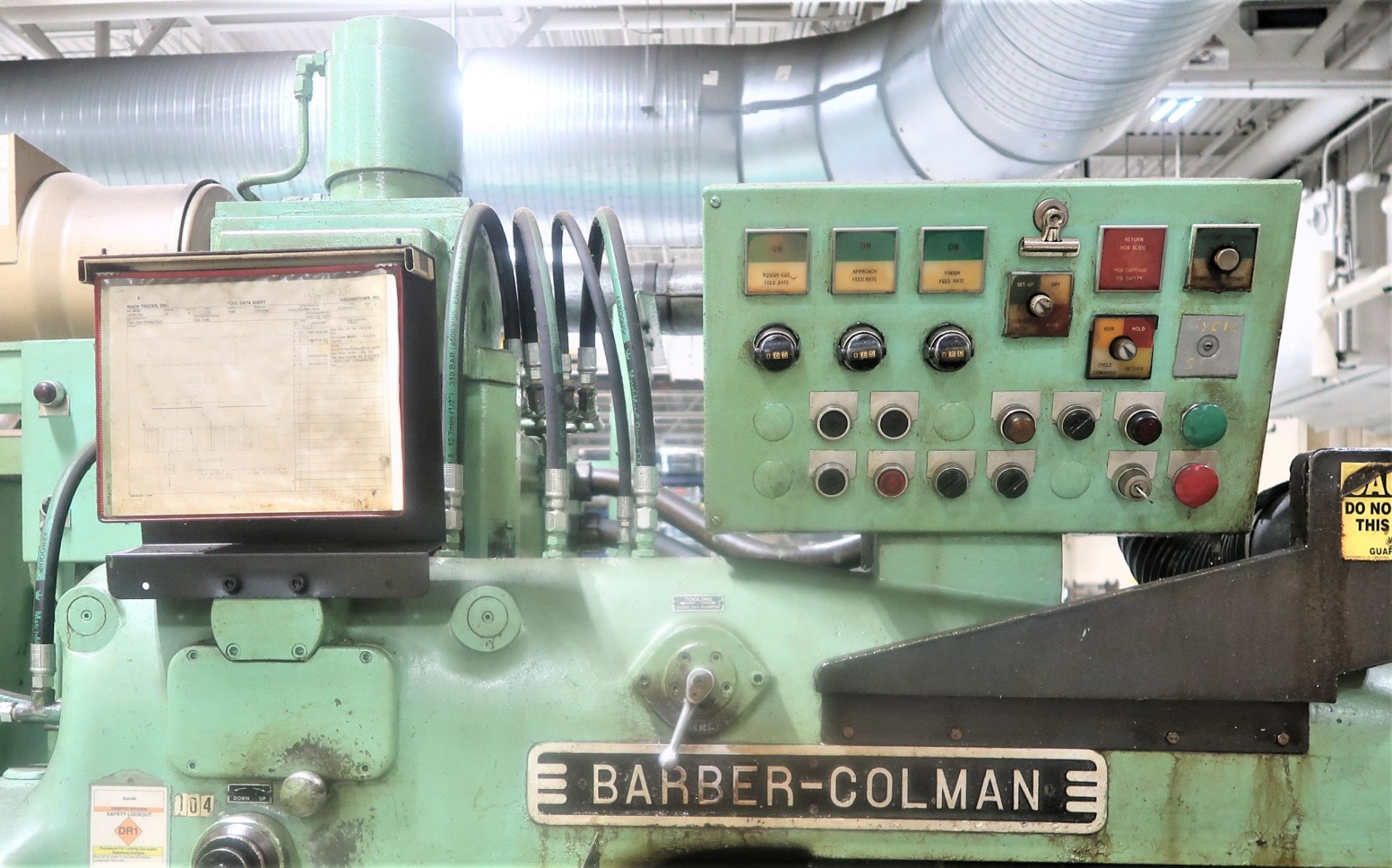 Barber Colman Model 14-15 Gear Hobber, Double Thread Index Worm, S/N 1321 - Image 4 of 5