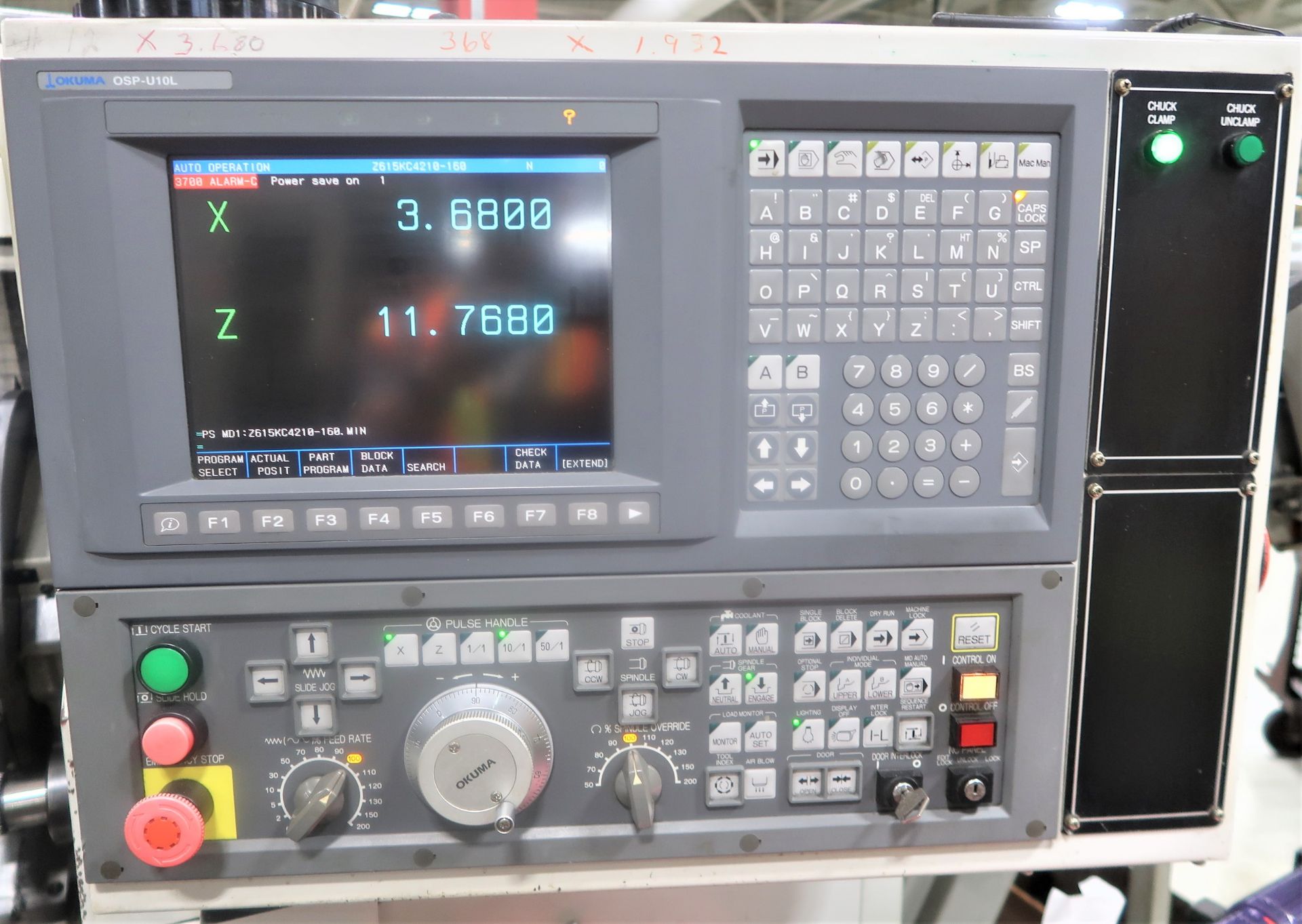 Okuma ES-L10 2-Axis CNC Turning Center lathe, S/N PO253 - Image 2 of 4