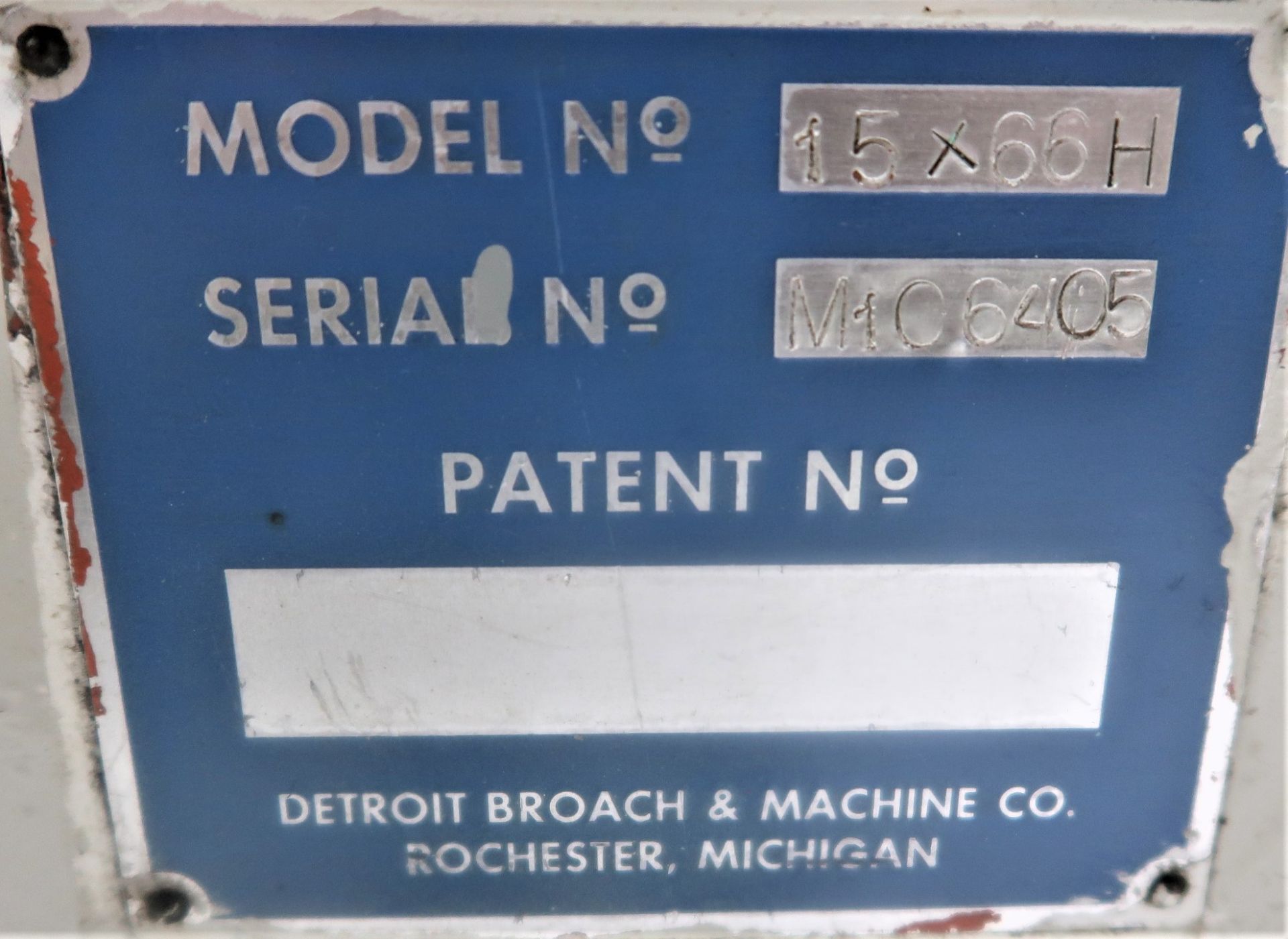 Detroit 15 Ton Horizontal Broach, S/N M106405 - Image 3 of 11