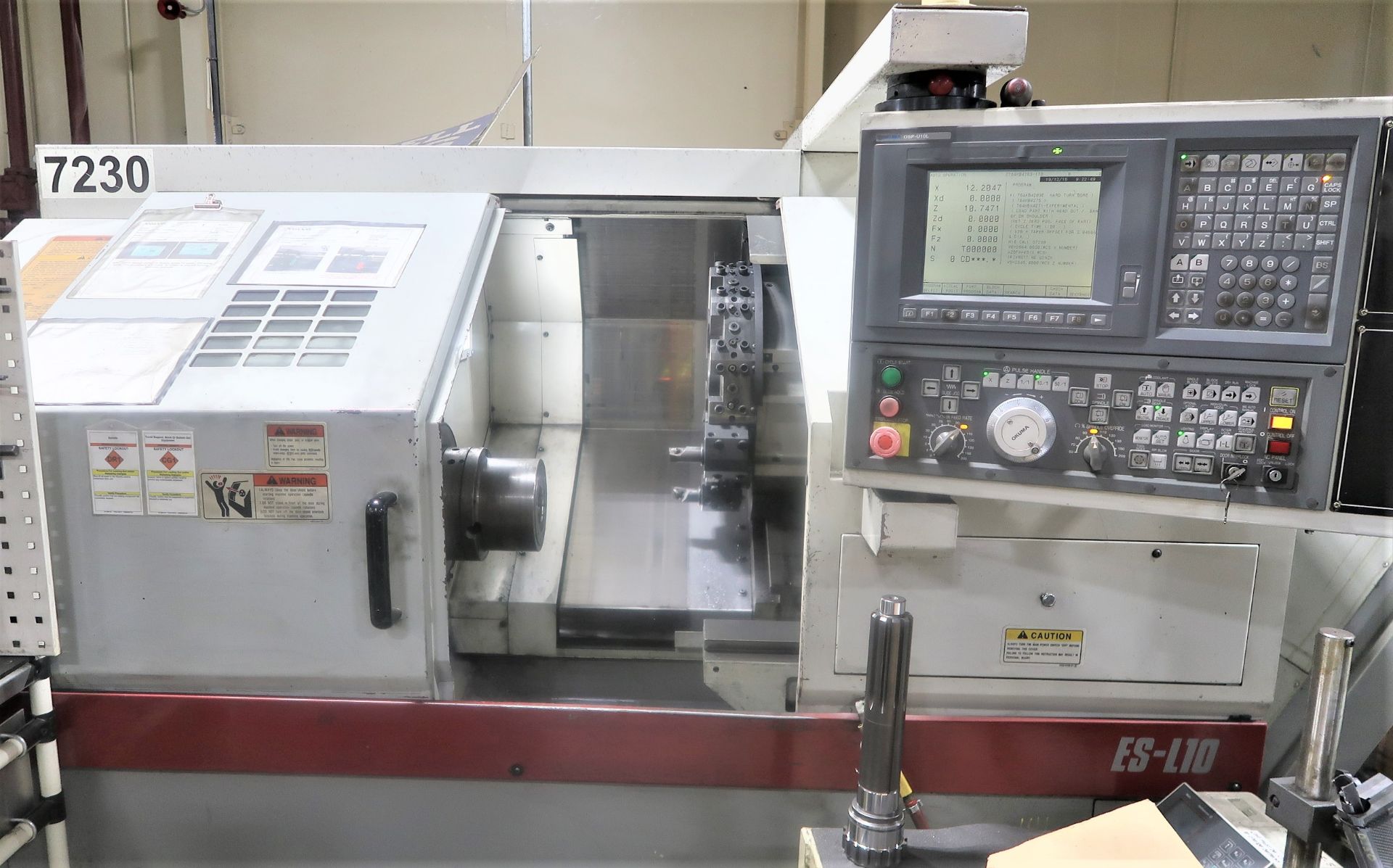 Okuma ES-L10 2-Axis CNC Turning Center Lathe, S/N PO142 - Image 9 of 9