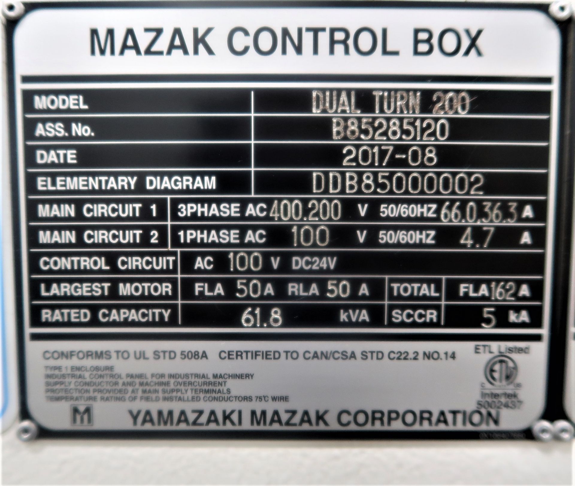 Mazak Dual turn 200 Twin Spindle CNC Turning Center Lathe, S/N 285120, New 2018 - Image 10 of 17