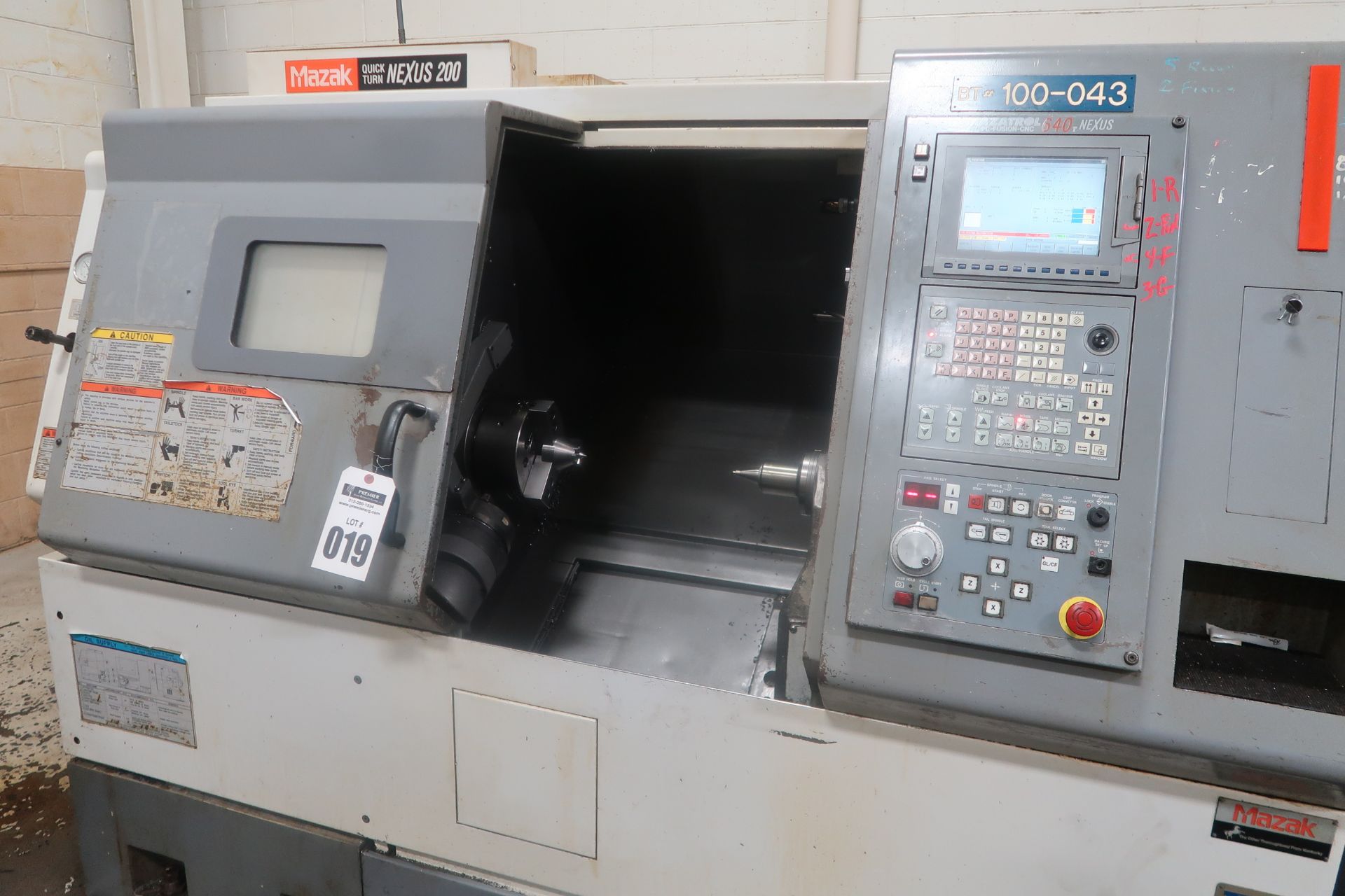 Mazak Quick Turn Nexus 200 2-Axis CNC Turning Center Lathe, S/N 162571