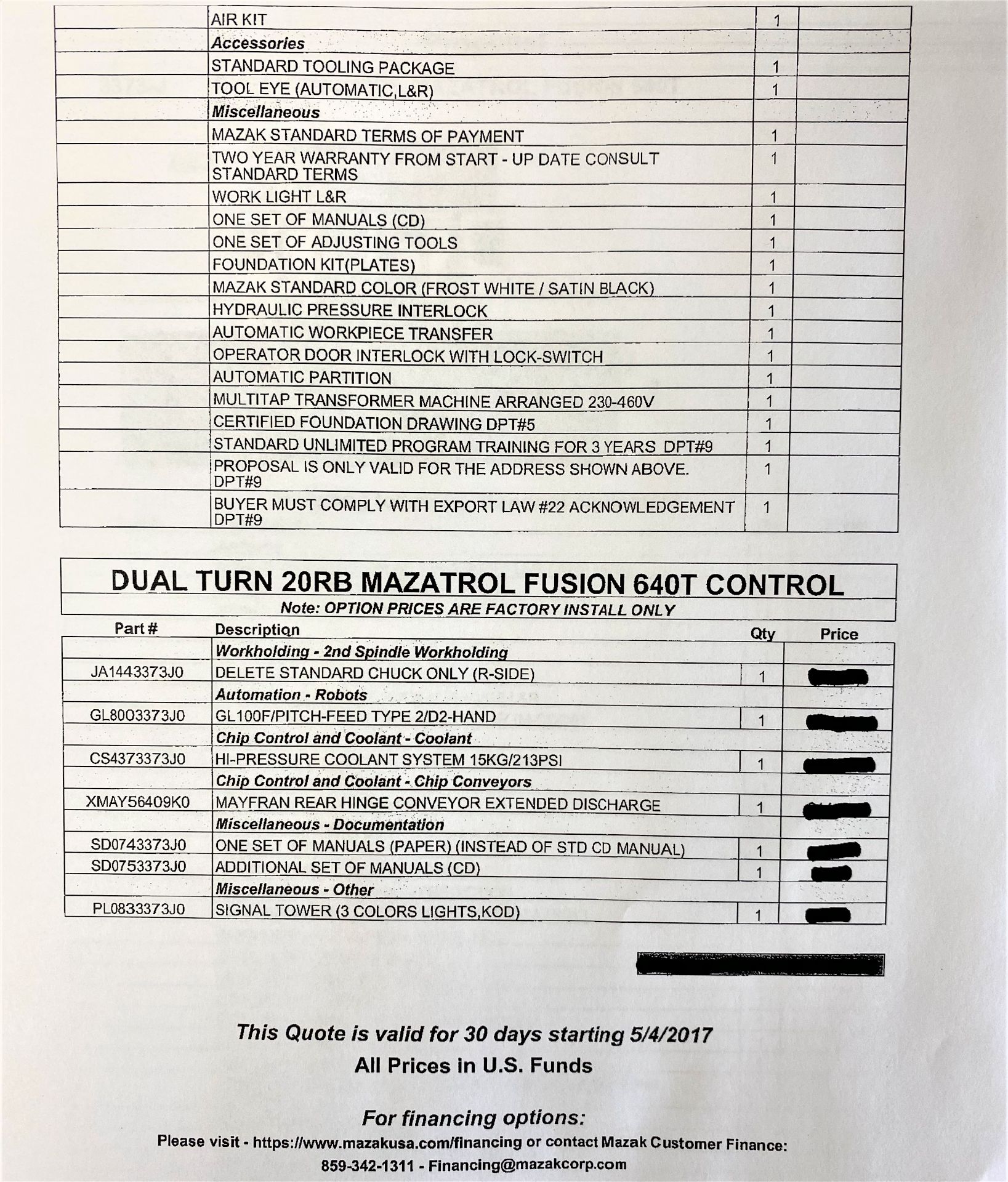 Mazak Dual turn 200 Twin Spindle CNC Turning Center Lathe, S/N 285120, New 2018 - Image 17 of 17