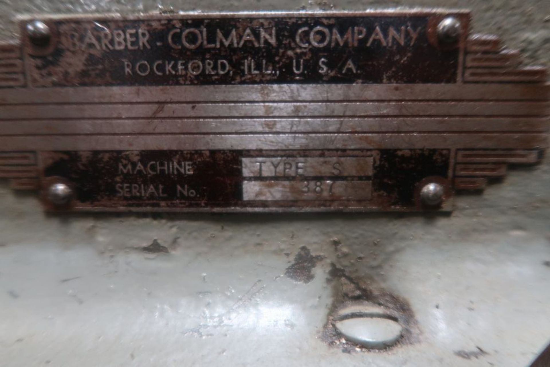 Barber Colman Type S Gear Hobber, S/N 378 - Image 3 of 4