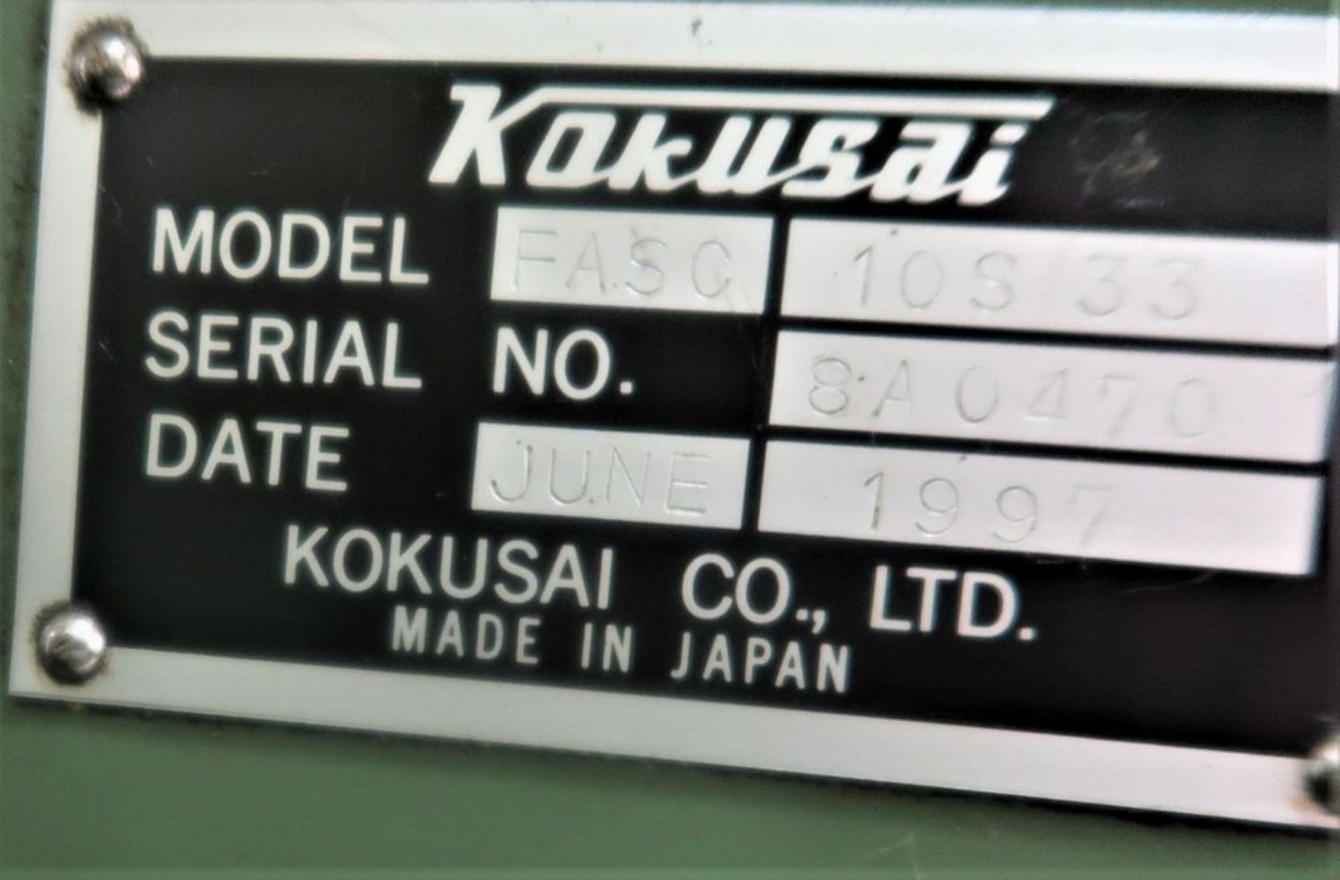 Kokusai Model FASC-10S33 Automatic Shaft Straightening Machine, S/N 8A0470 - Image 6 of 6