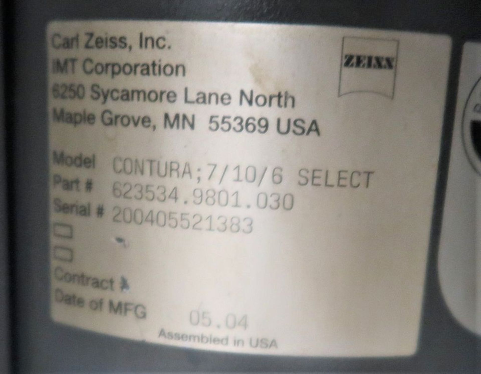 Zeiss Contura 7/10/6 Select, Vast XT Scanning Probe, S/N 200405521383 - Image 3 of 8