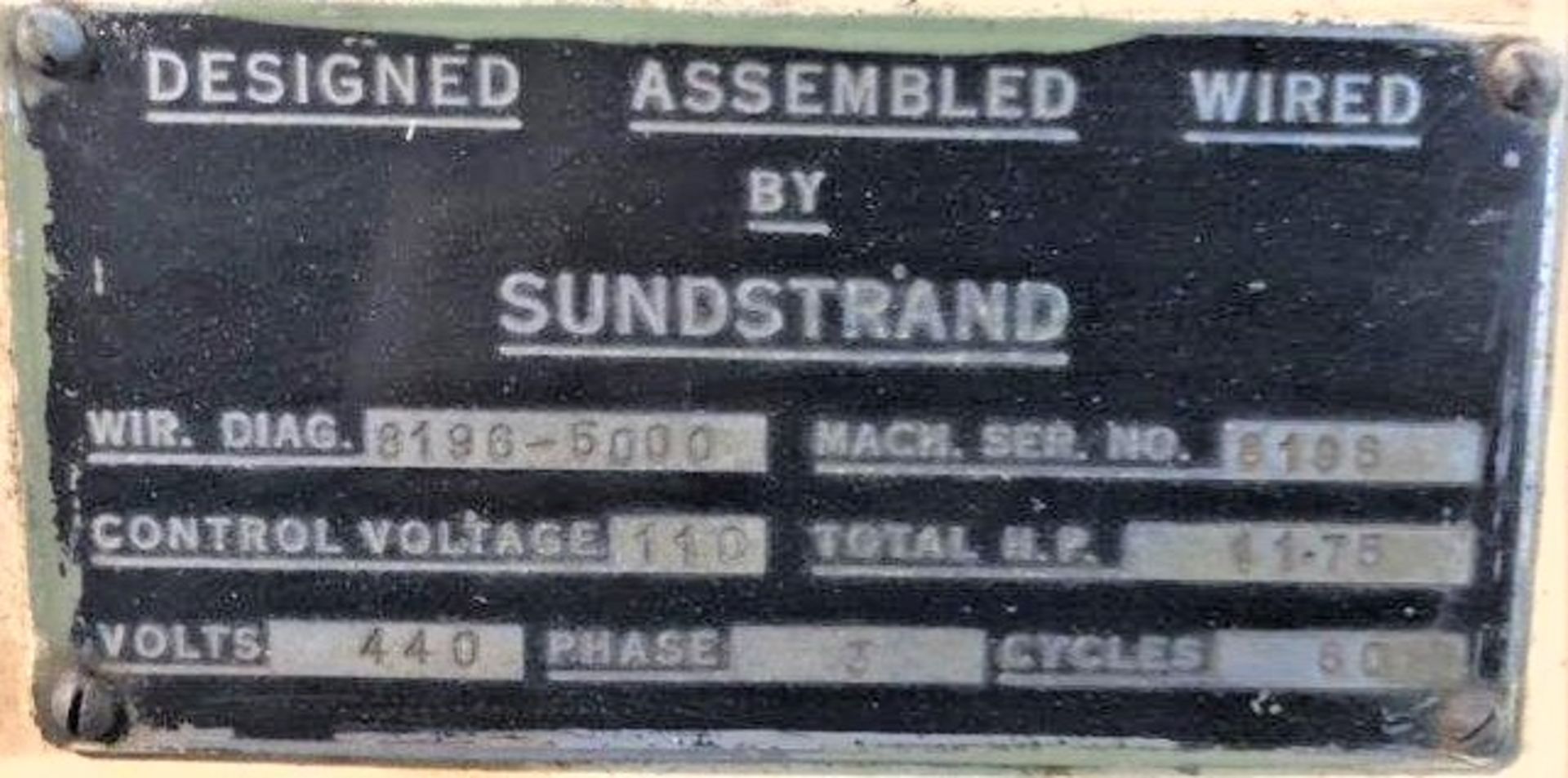 SUNDSTRAND-ARTER 16" MODEL H ROTARY SURFACE GRINDER MACHINE SERIAL NUMBER 8196 - Image 6 of 7