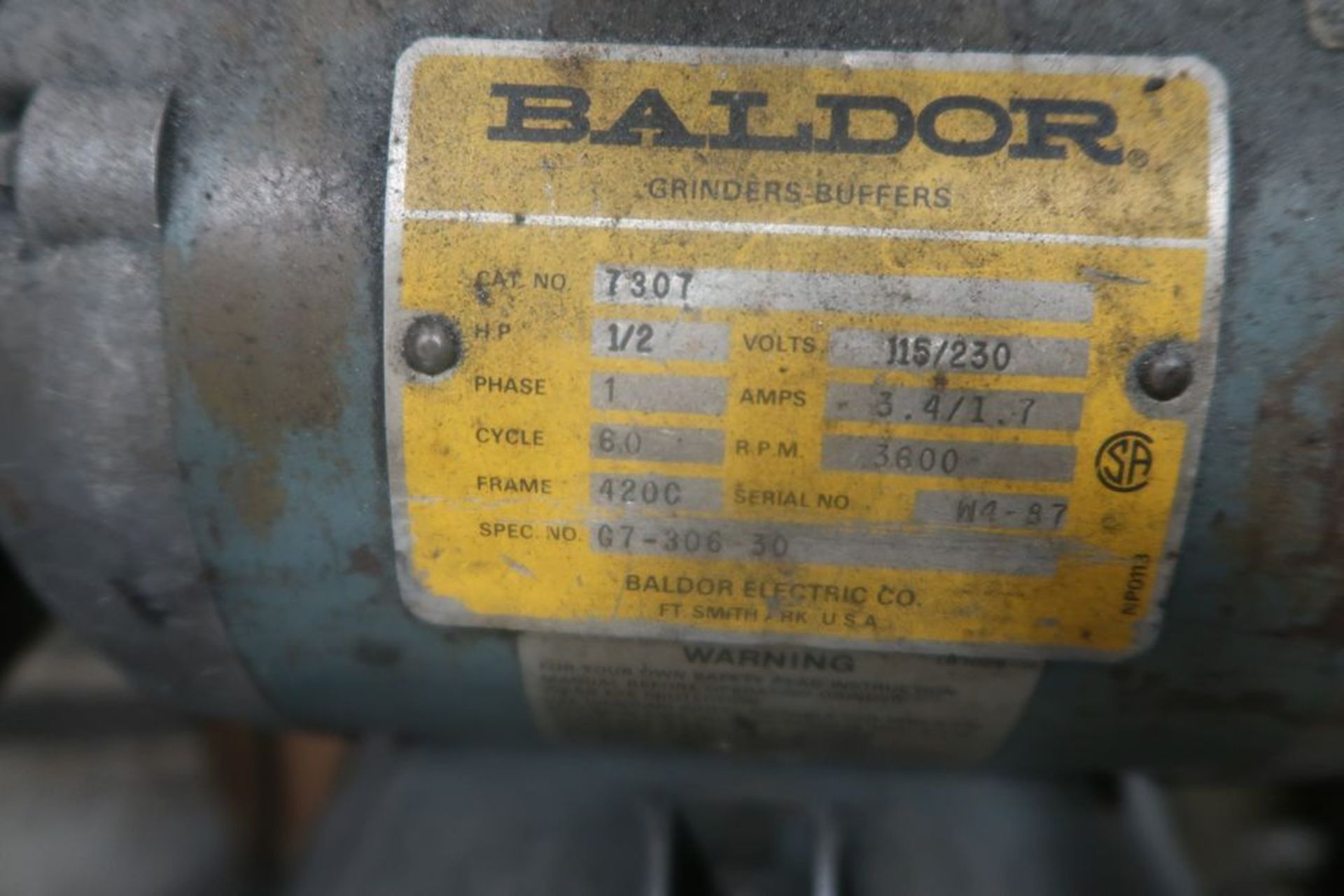 Baldor Double End Grinder with 1/2 HP Motor - Image 2 of 2